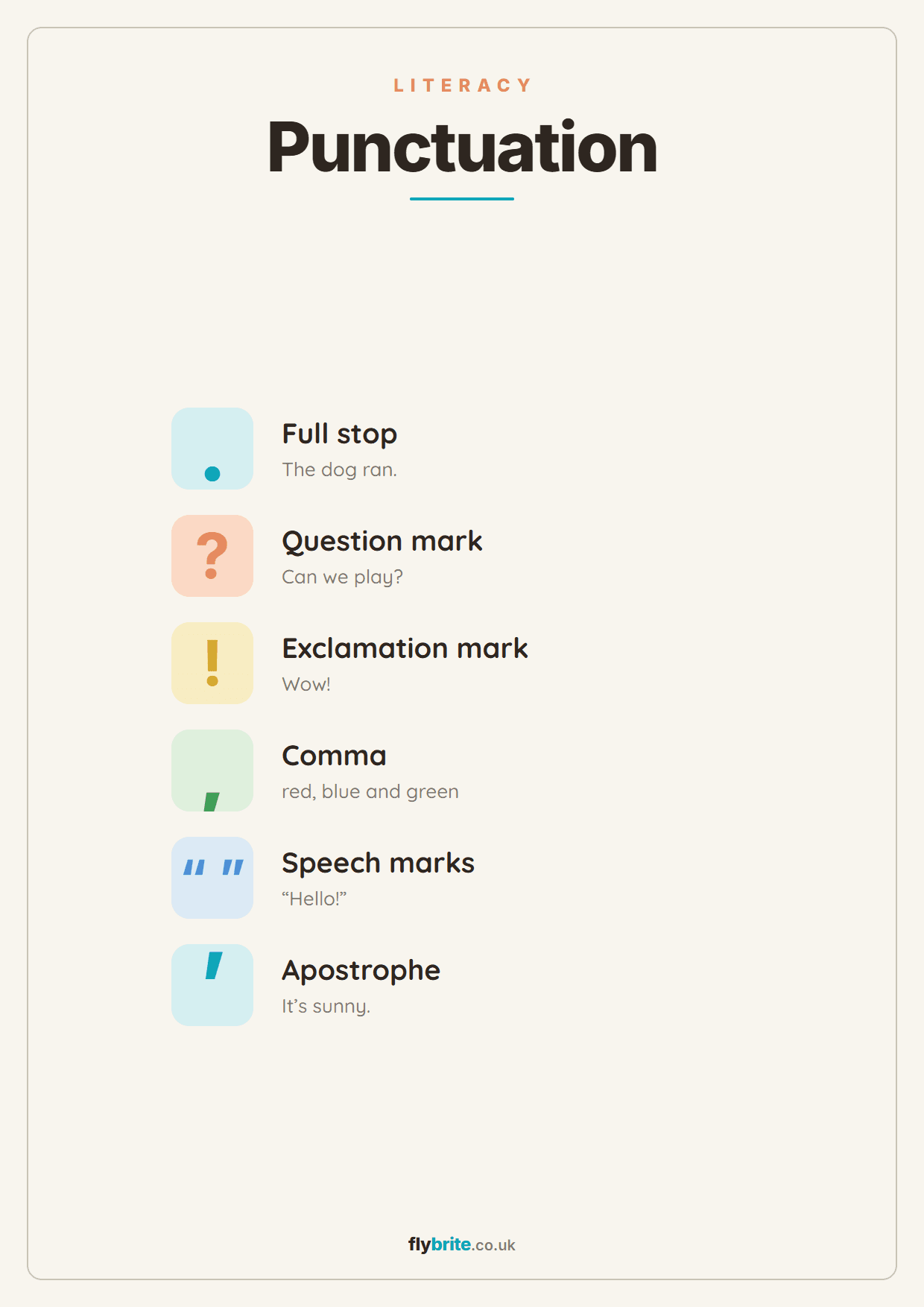 Punctuation printable preview