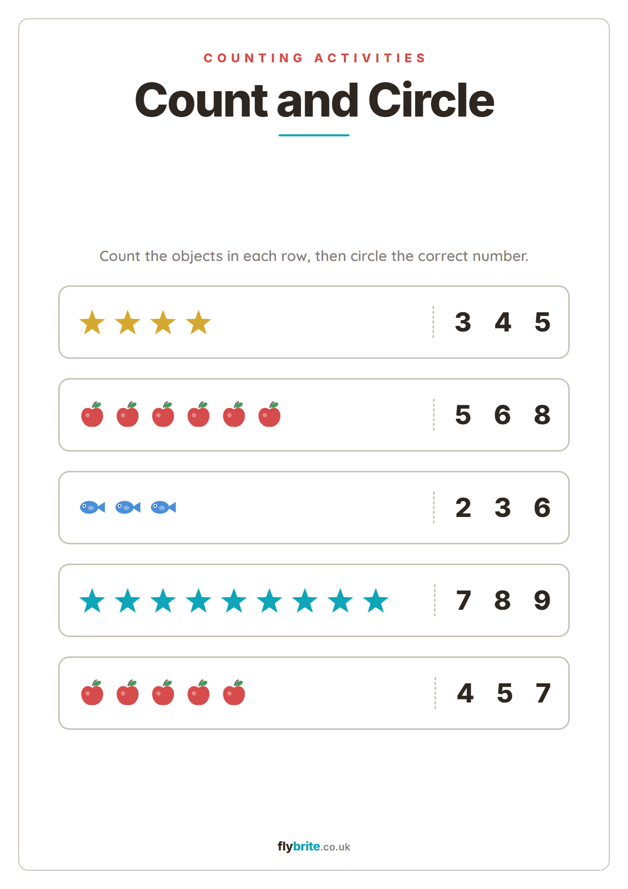 Count and Circle printable preview