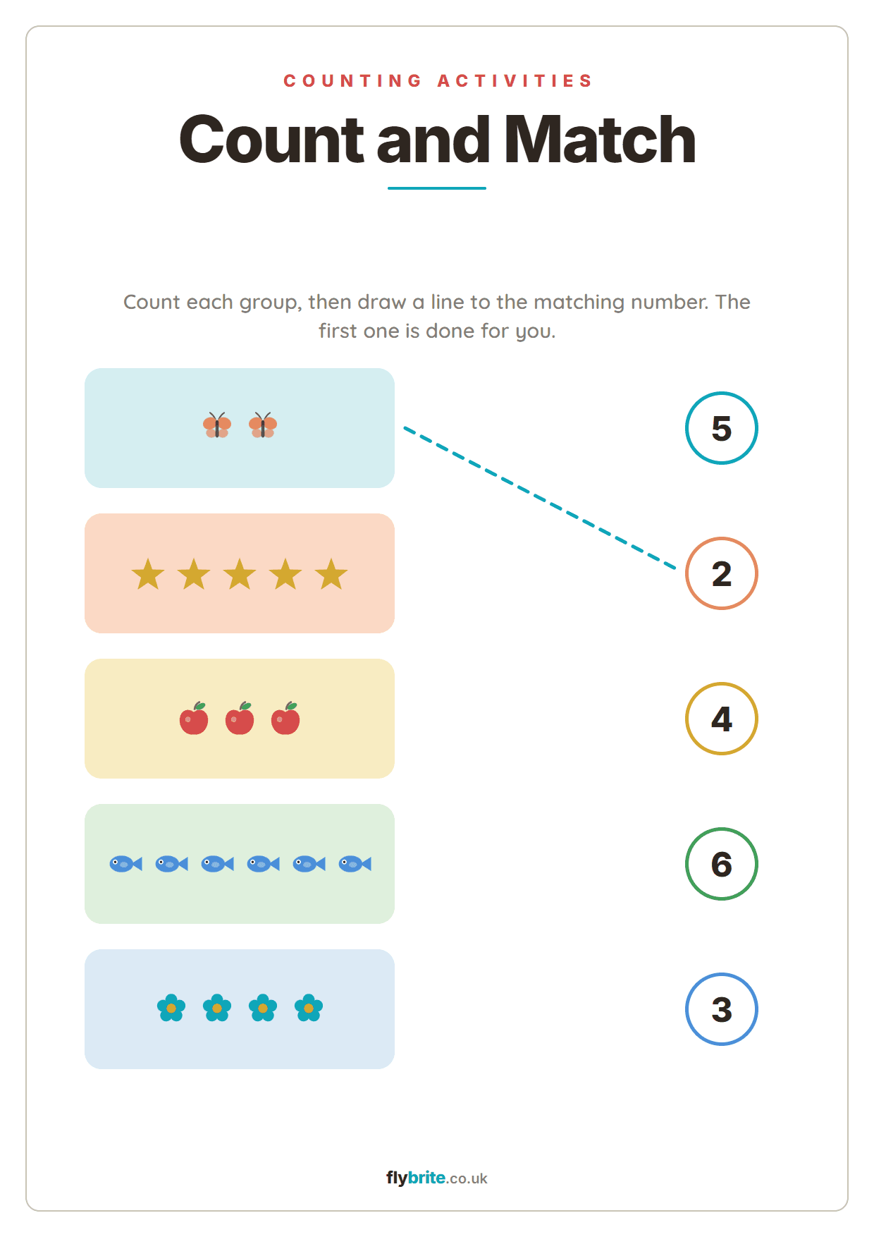 Count and Match printable preview