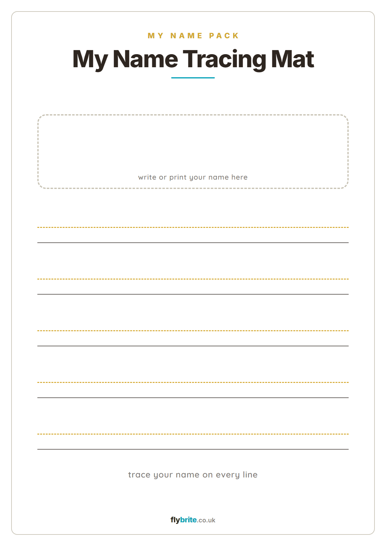 My Name Tracing Mat printable preview