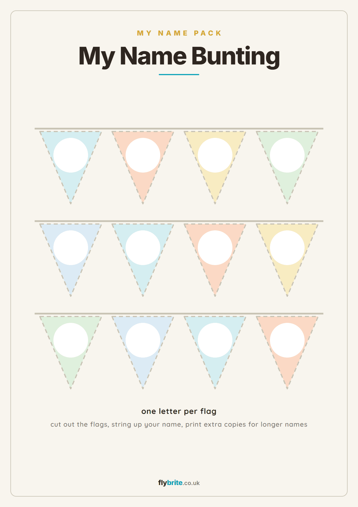 My Name Bunting printable preview
