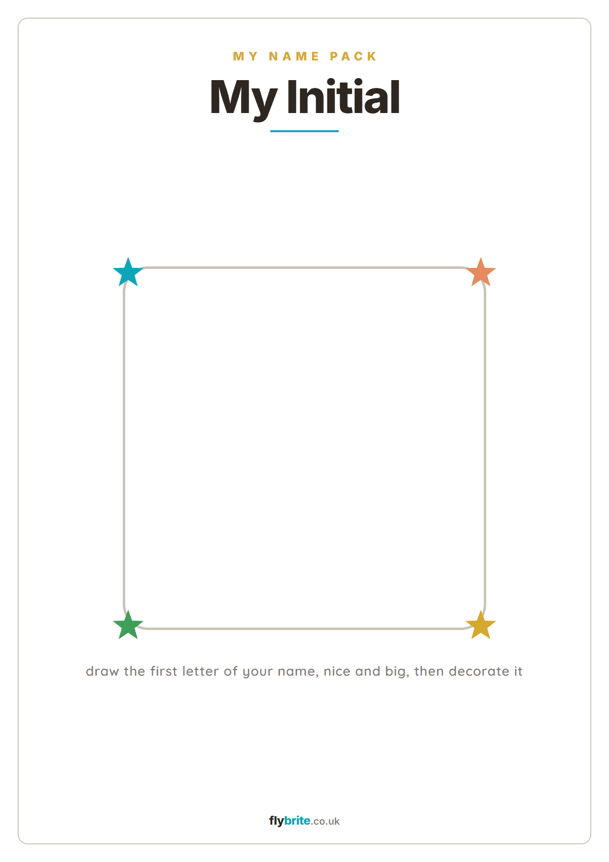 My Initial printable preview
