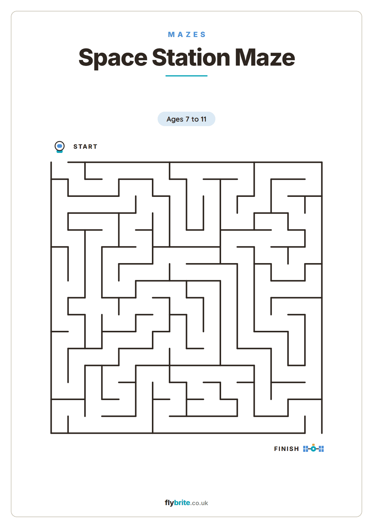 Space Station Maze printable preview