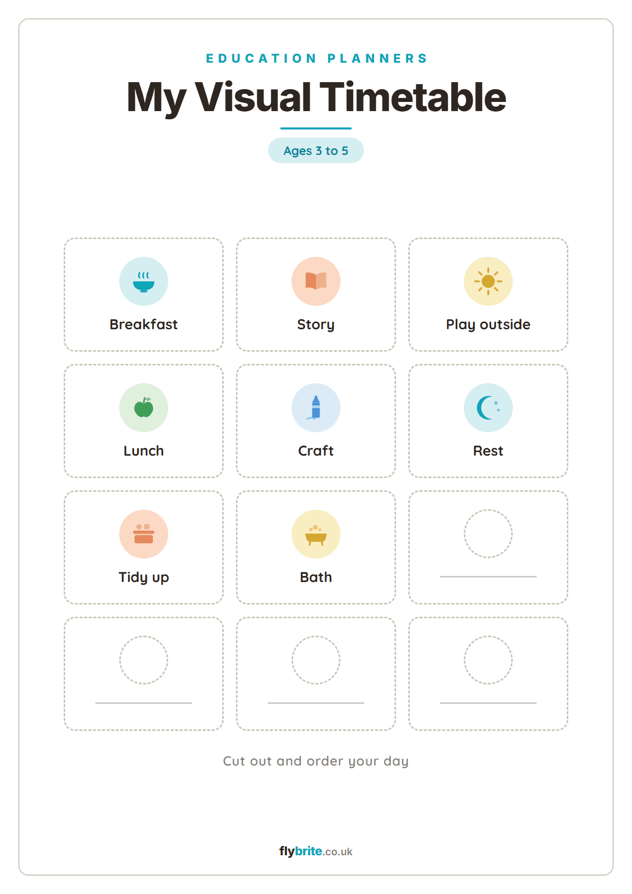 My Visual Timetable printable preview