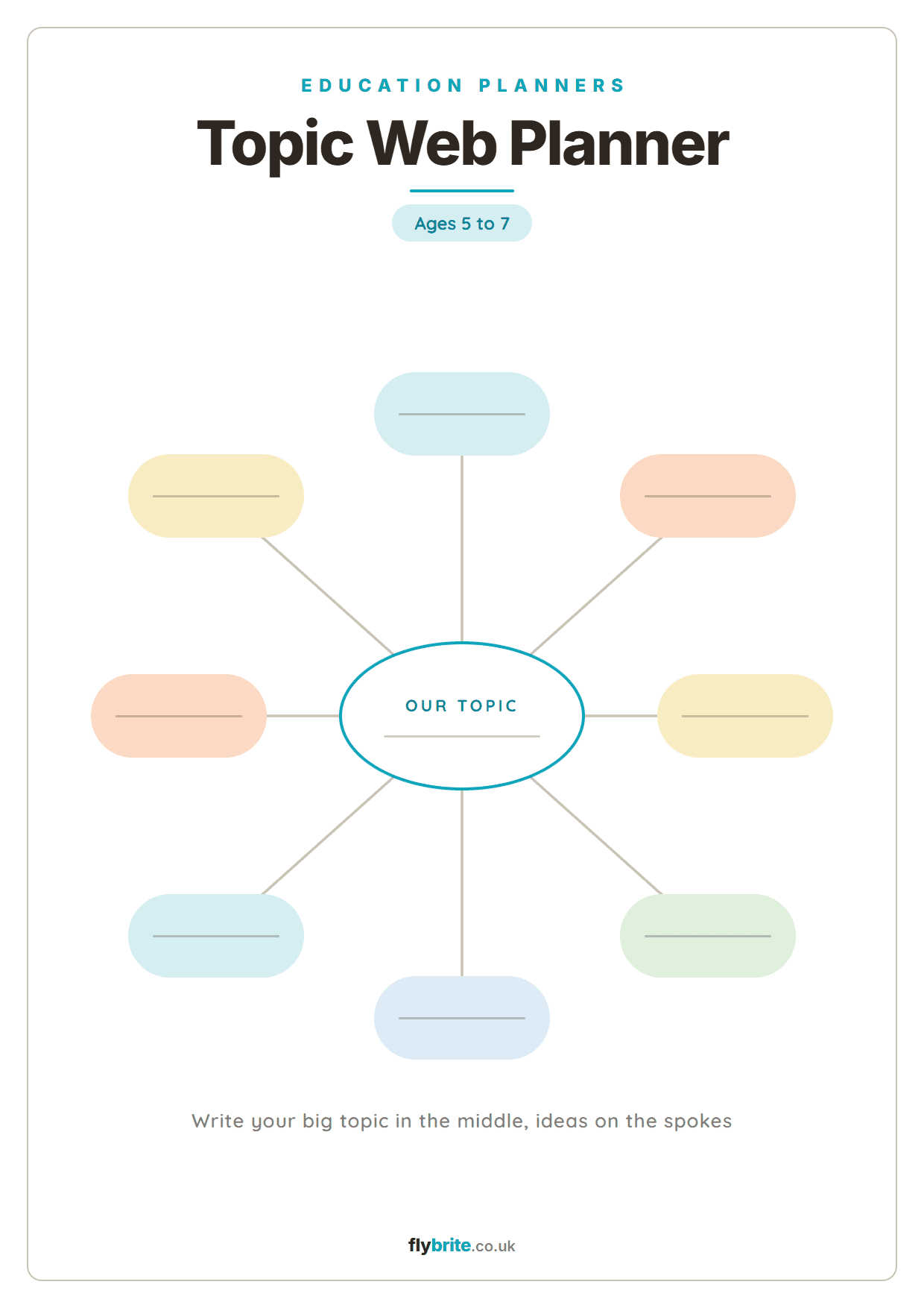 Topic Web Planner printable preview