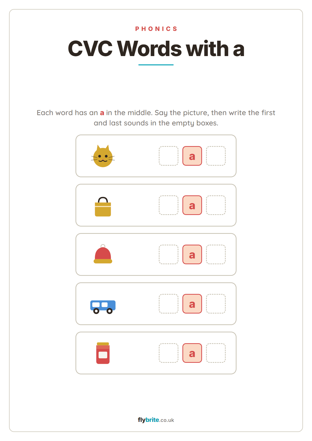 CVC Words with a printable preview