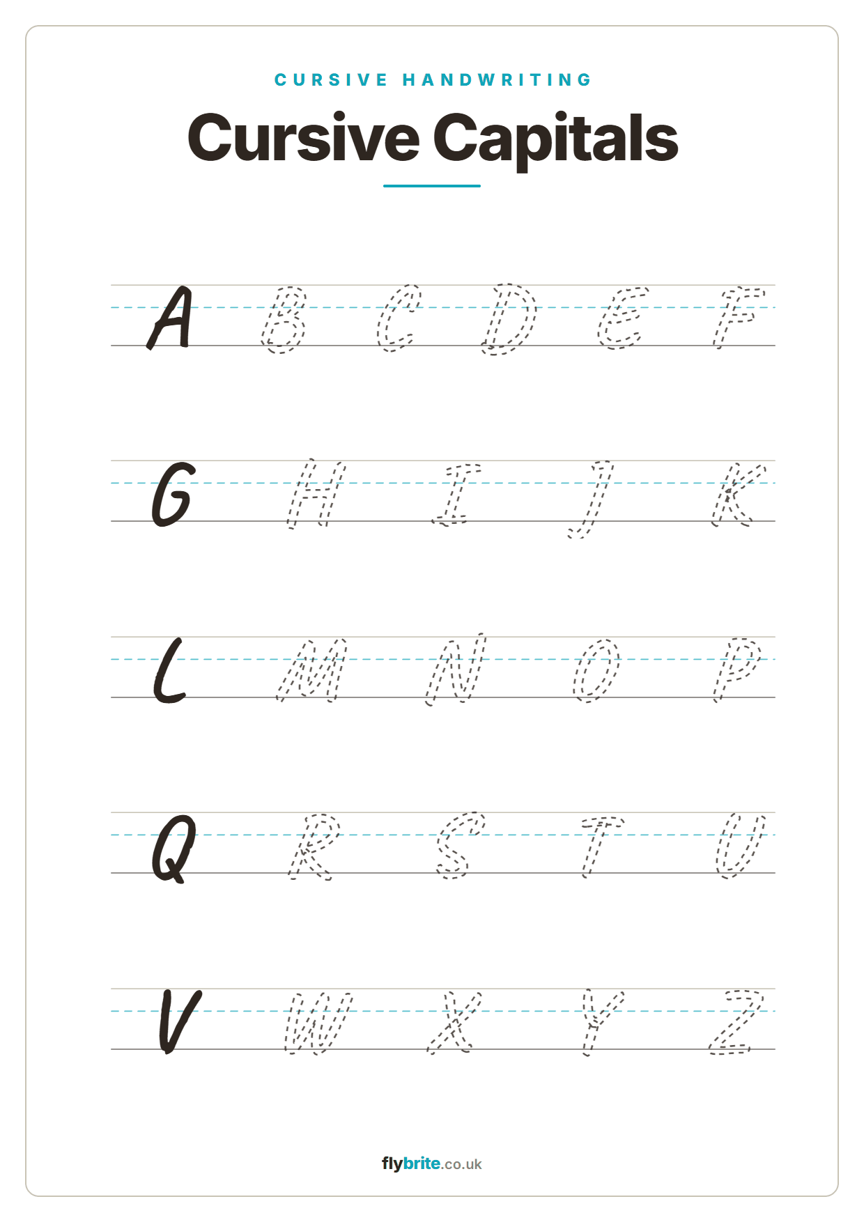 Cursive Capitals printable preview