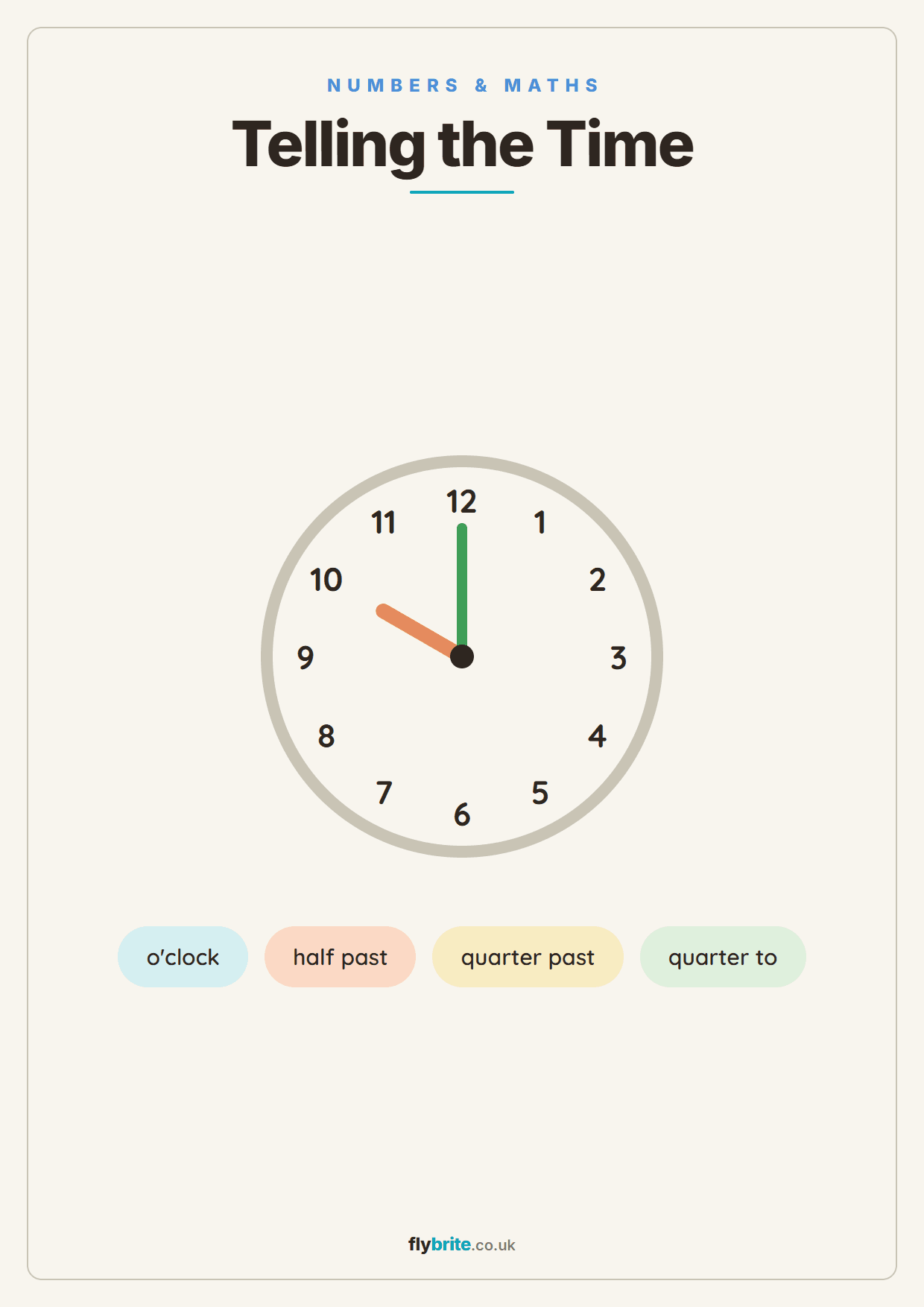 Telling the Time printable preview