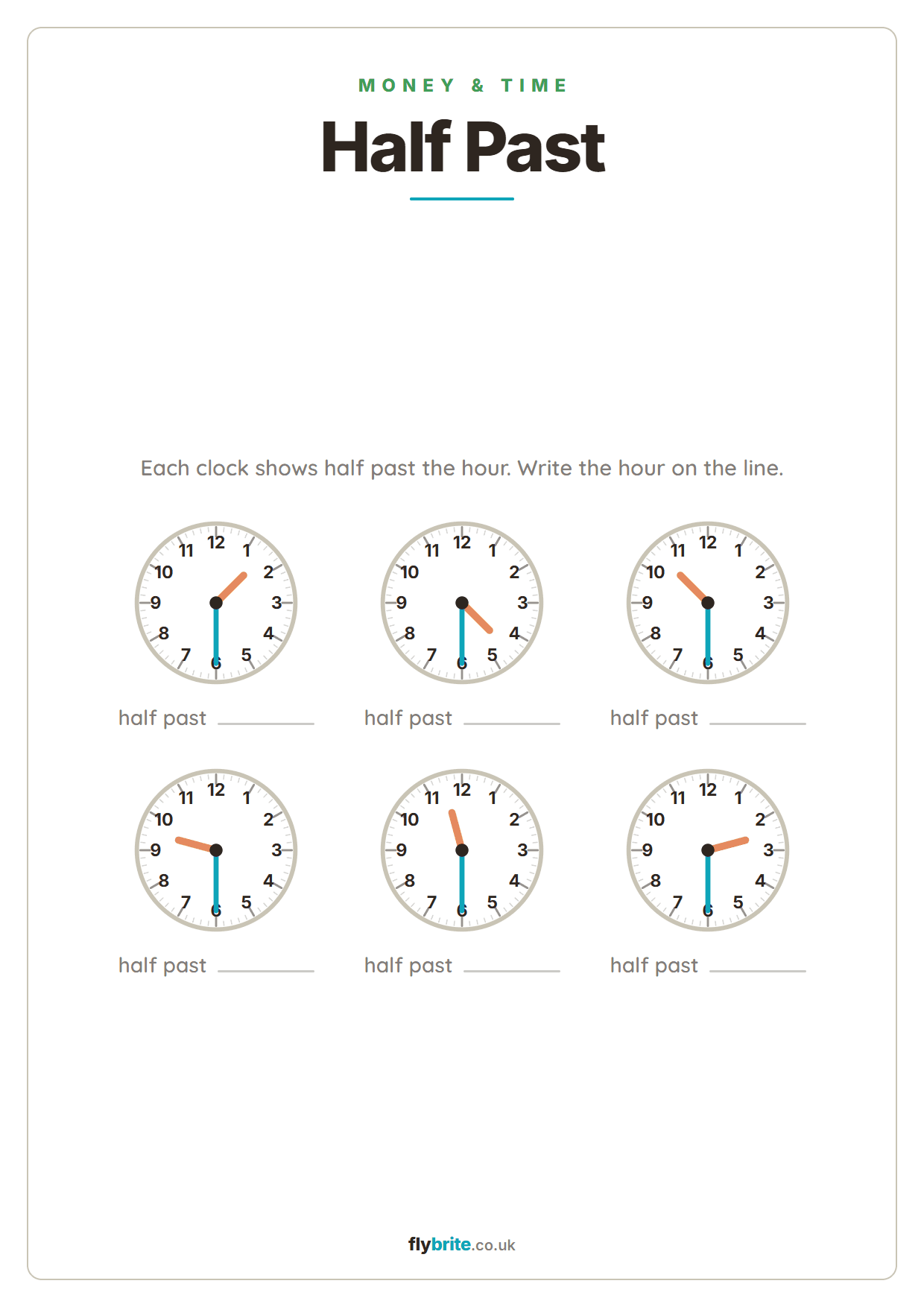 Half Past printable preview