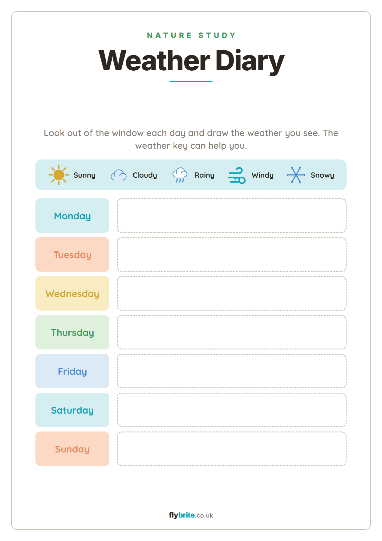 Weather Diary printable preview