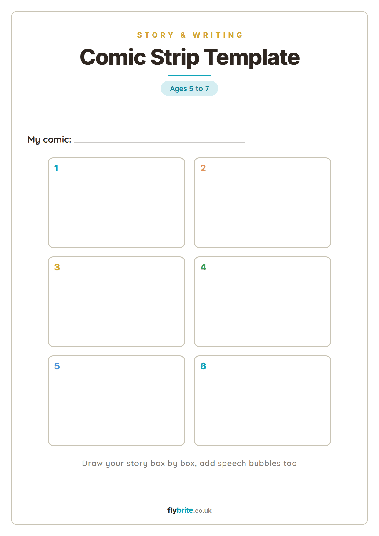 Comic Strip Template printable preview