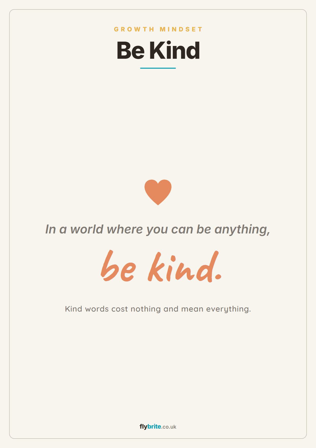 Be Kind printable preview