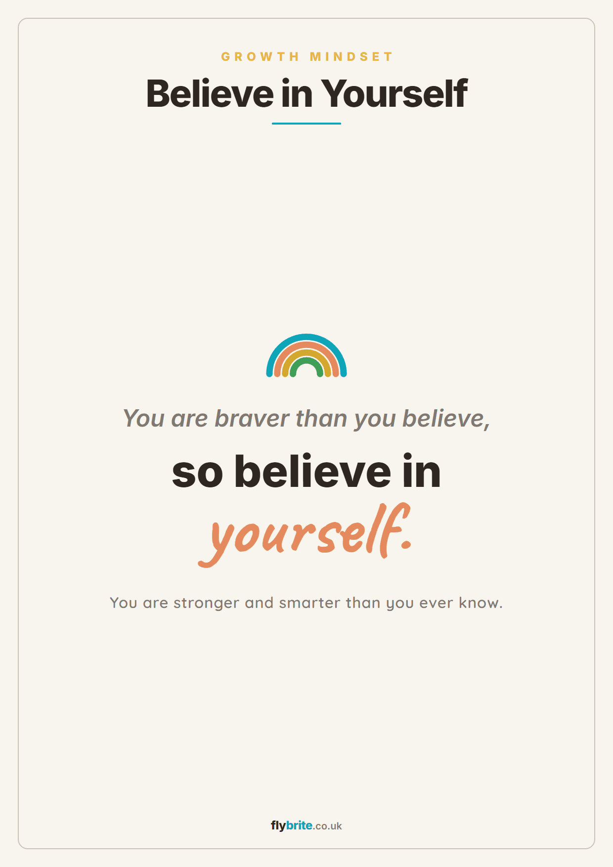 Believe in Yourself printable preview