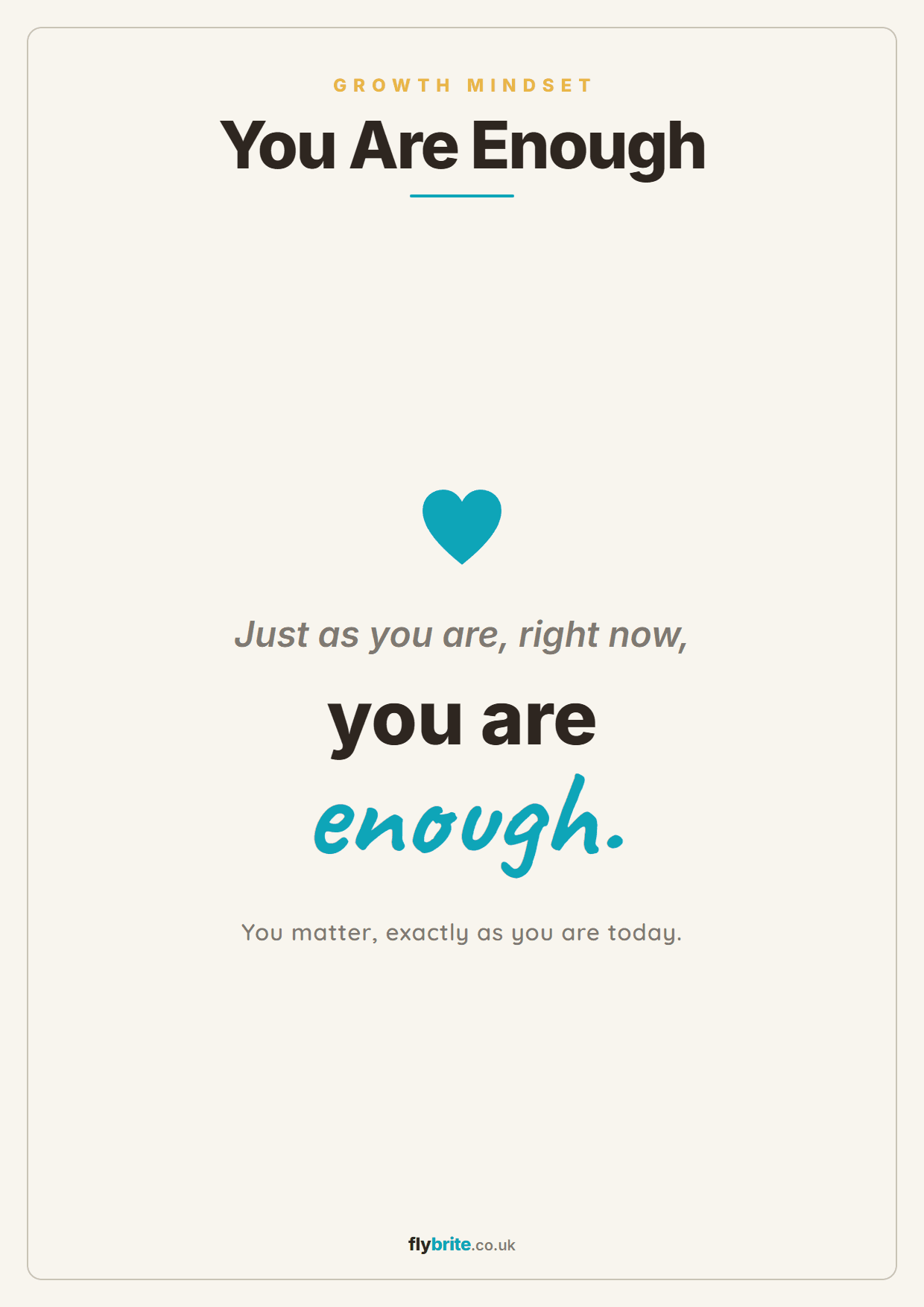 You Are Enough printable preview