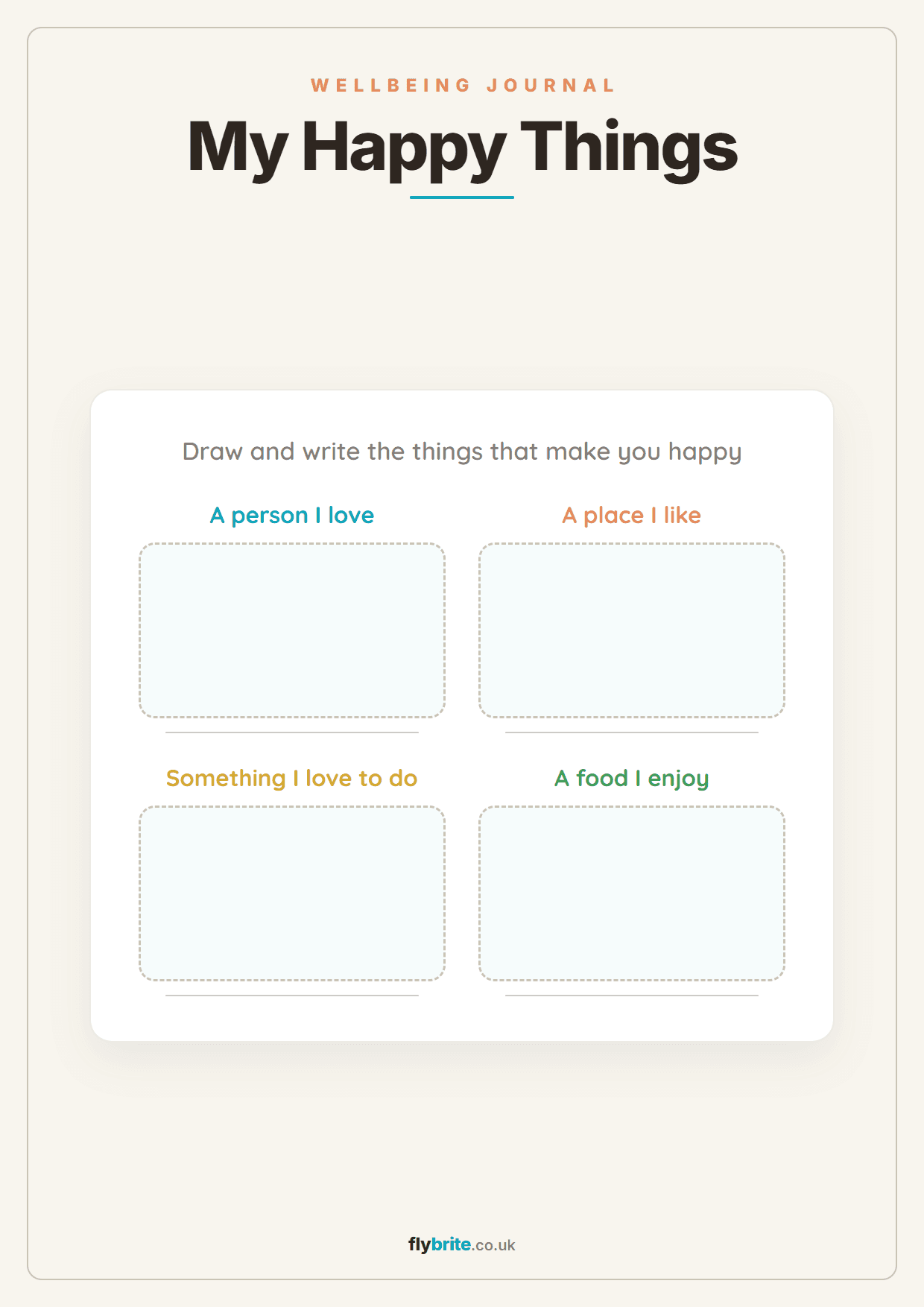 My Happy Things printable preview
