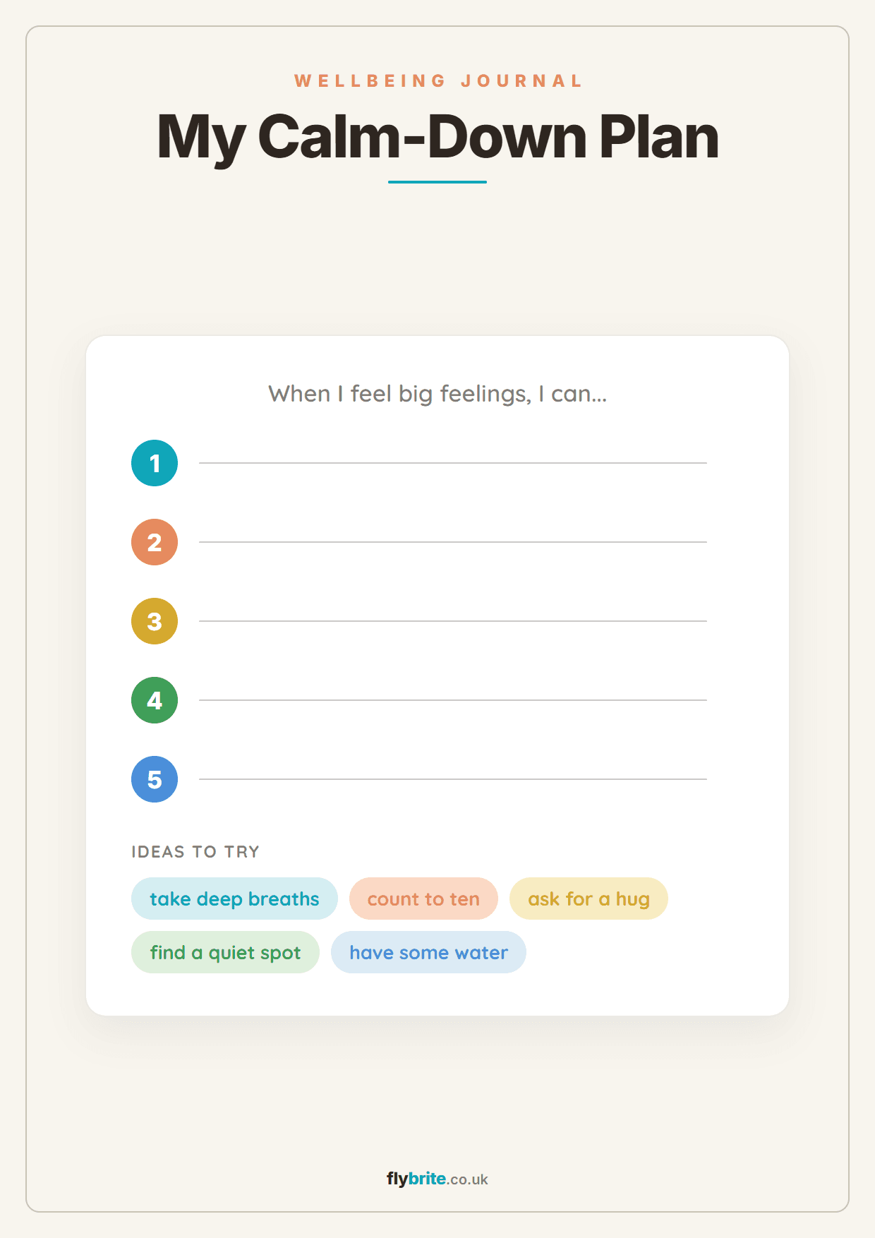 My Calm-Down Plan printable preview