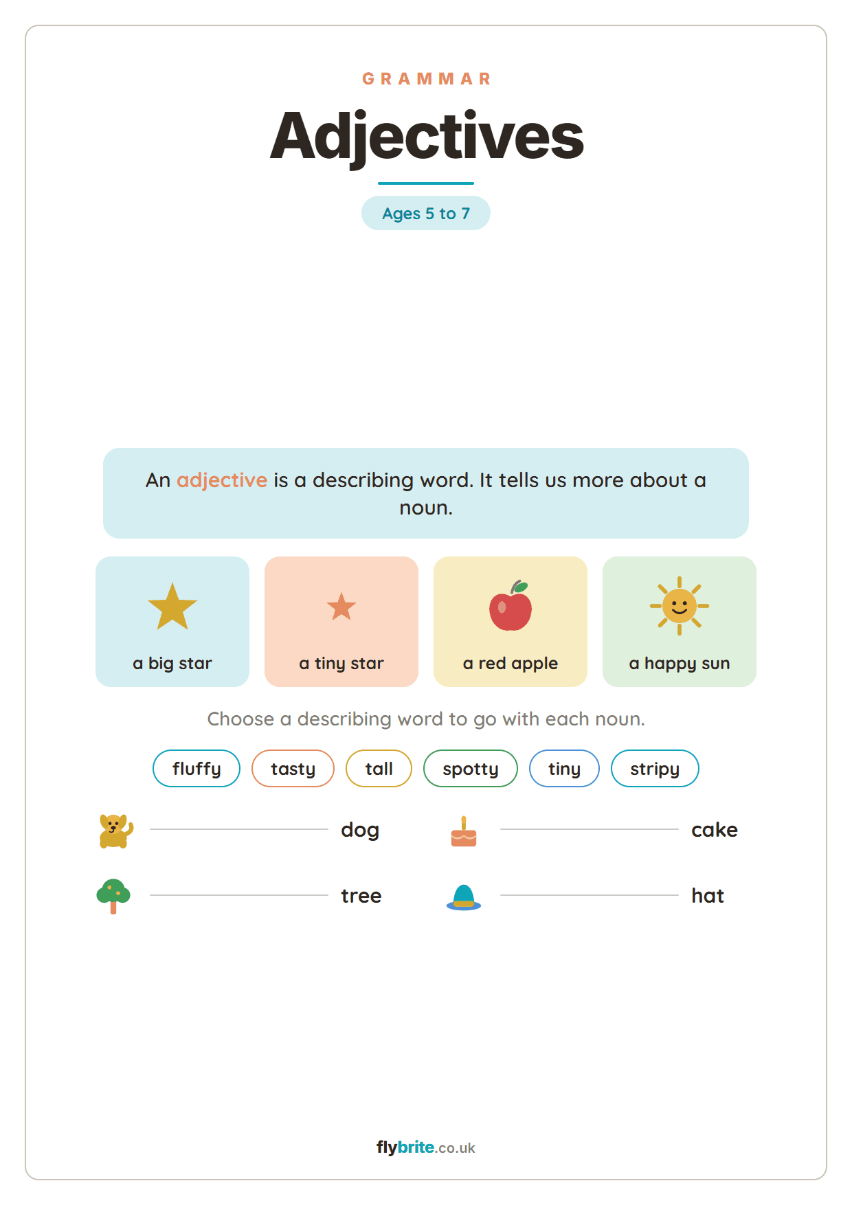 Adjectives printable preview