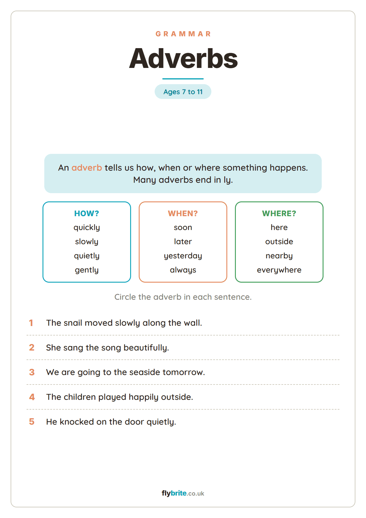 Adverbs printable preview