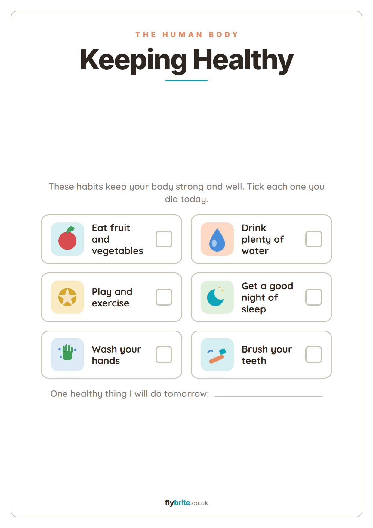Keeping Healthy printable preview