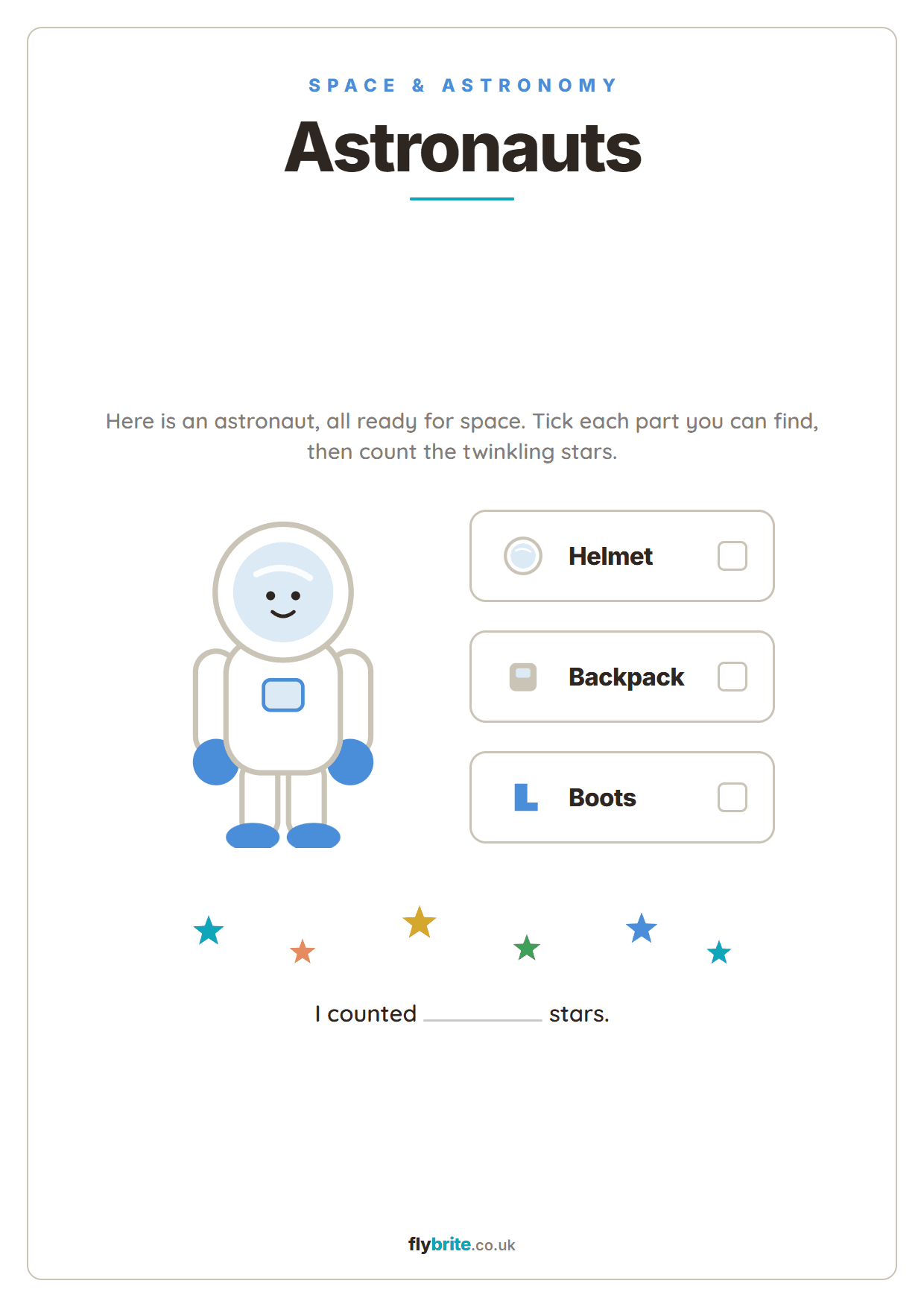 Astronauts printable preview