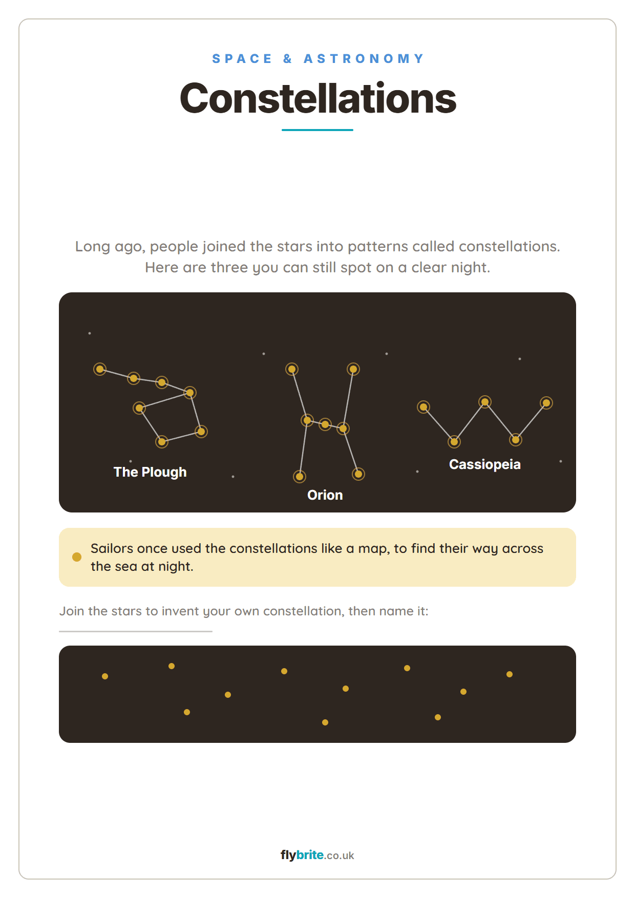 Constellations printable preview