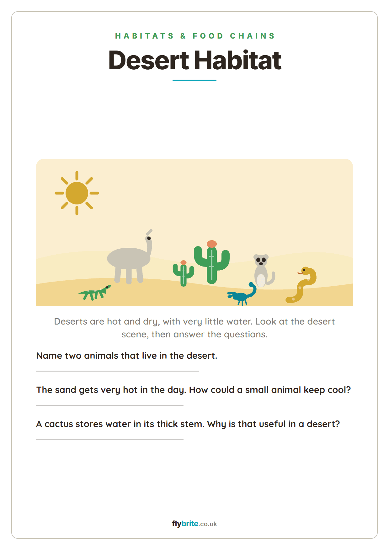 Desert Habitat printable preview