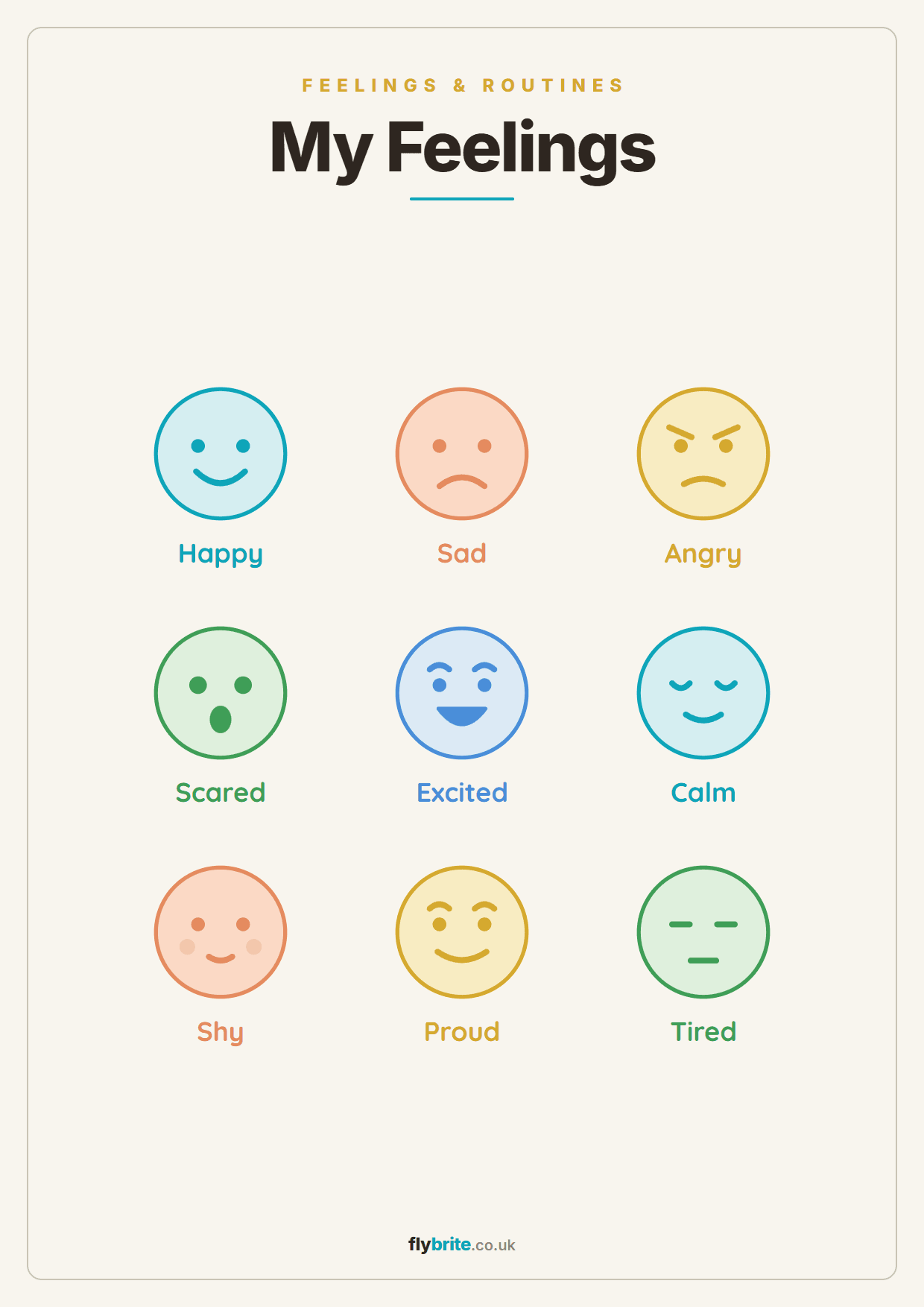 My Feelings printable preview