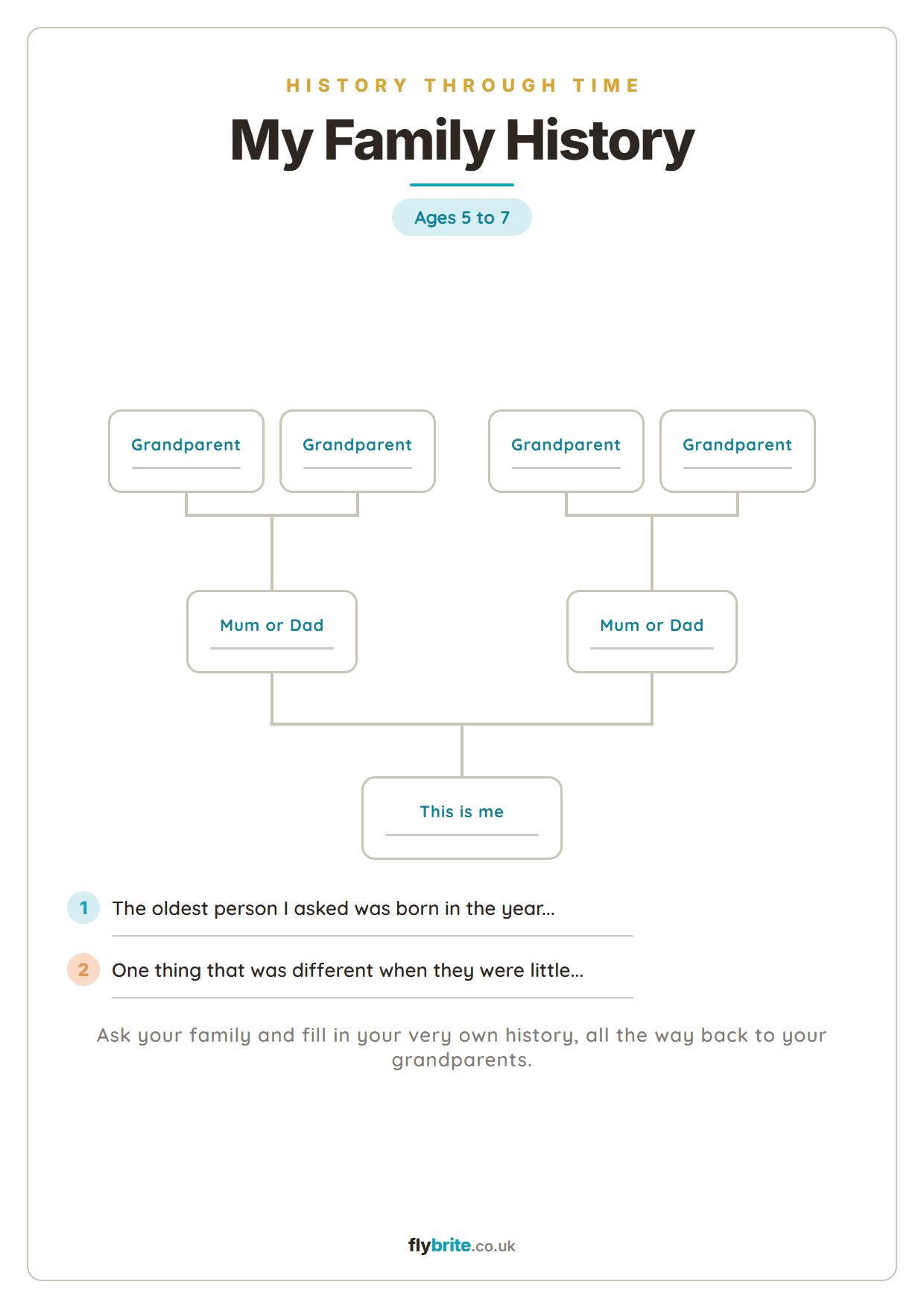 My Family History printable preview