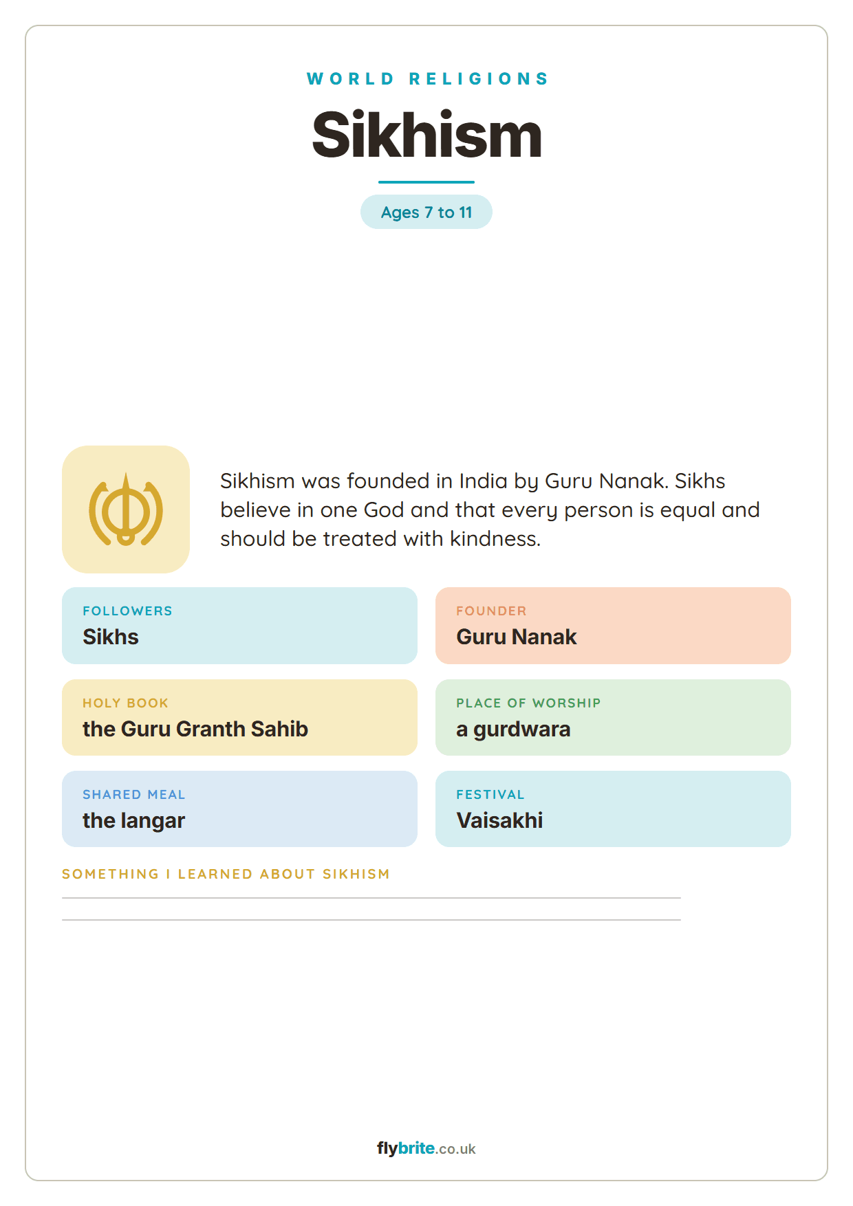 Sikhism printable preview