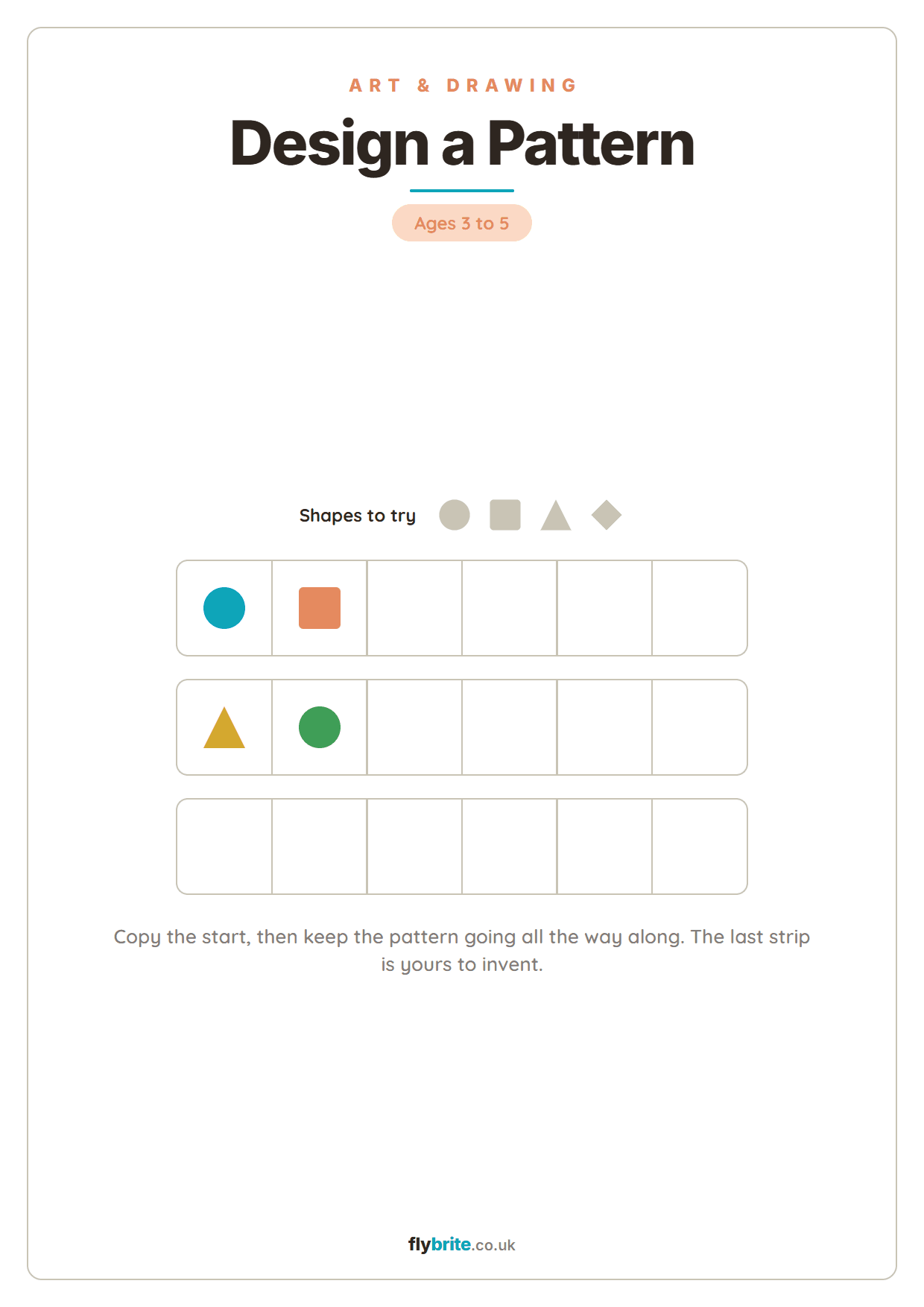 Design a Pattern printable preview