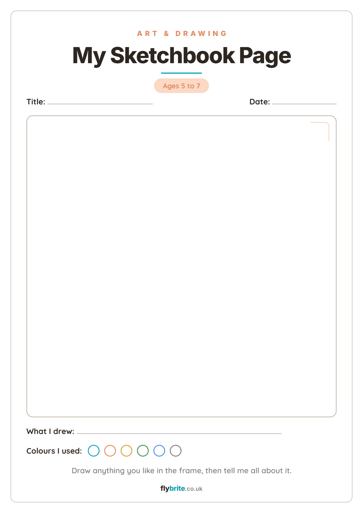 My Sketchbook Page printable preview