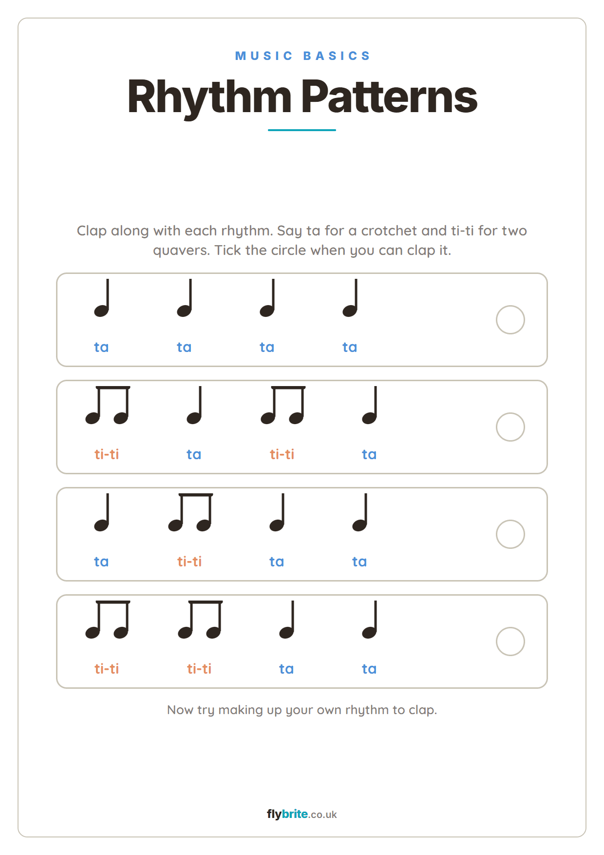 Rhythm Patterns printable preview