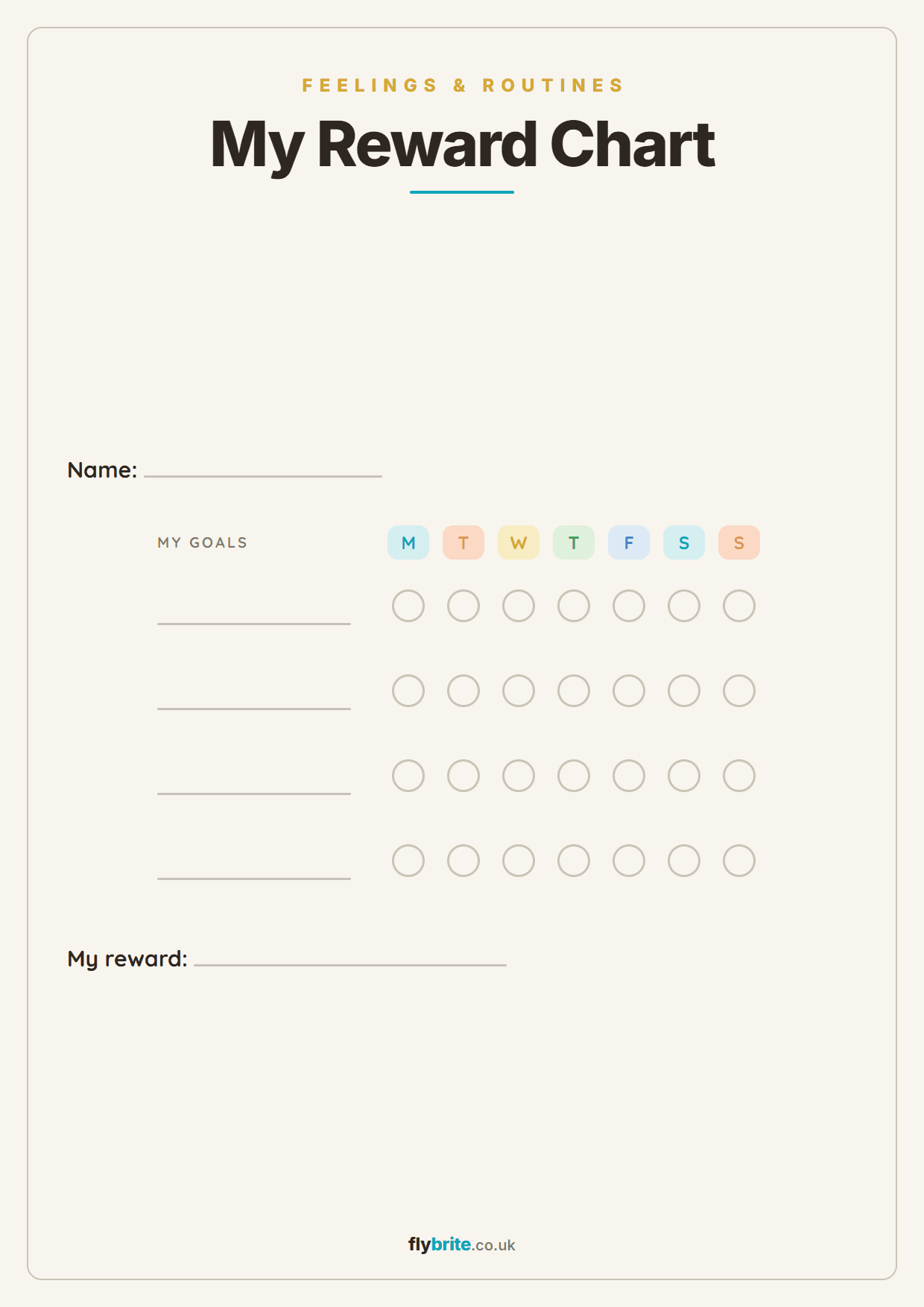 My Reward Chart printable preview