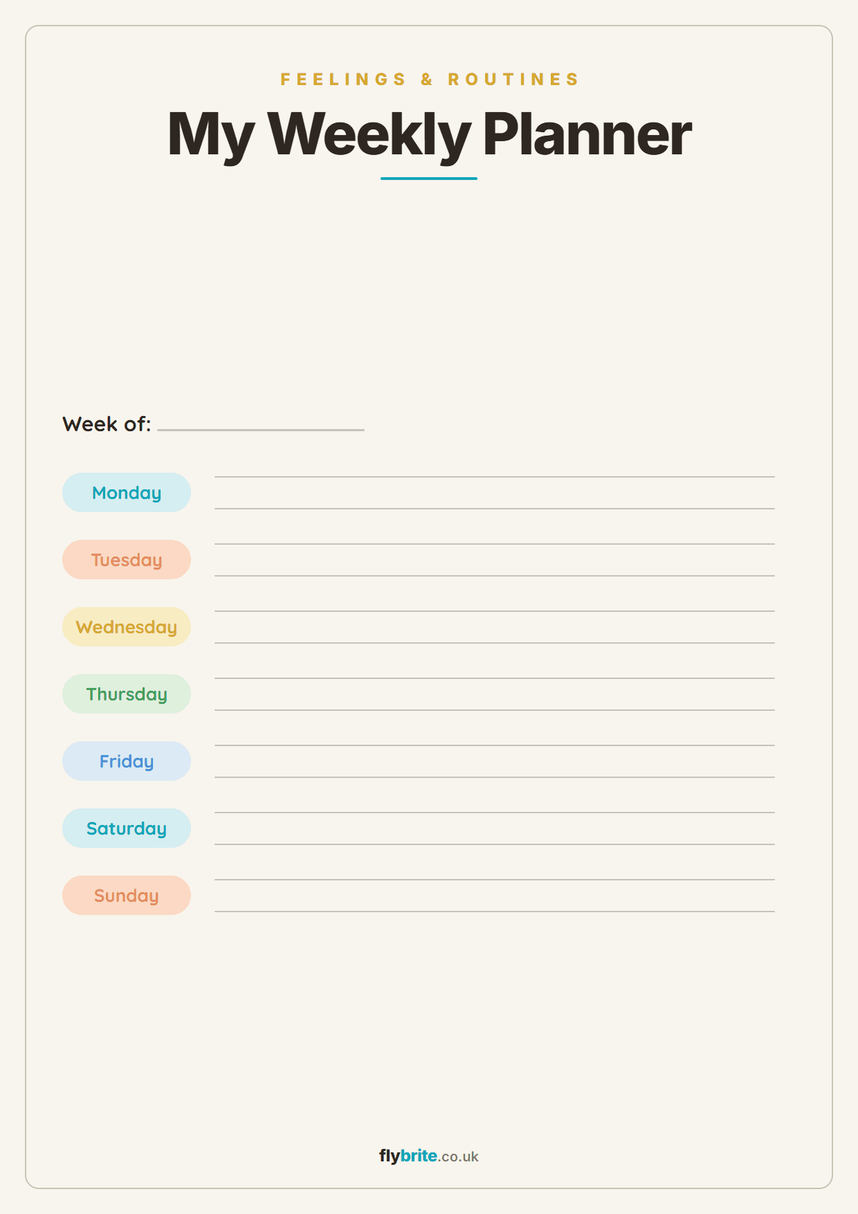My Weekly Planner printable preview