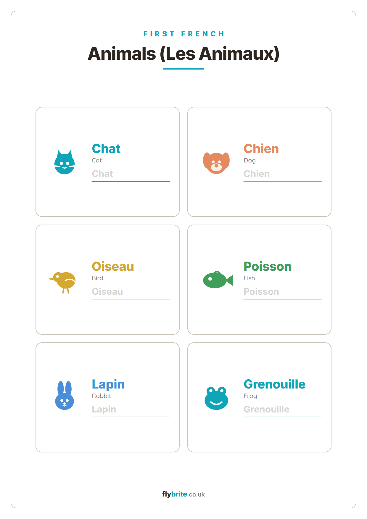Animals (Les Animaux) printable preview