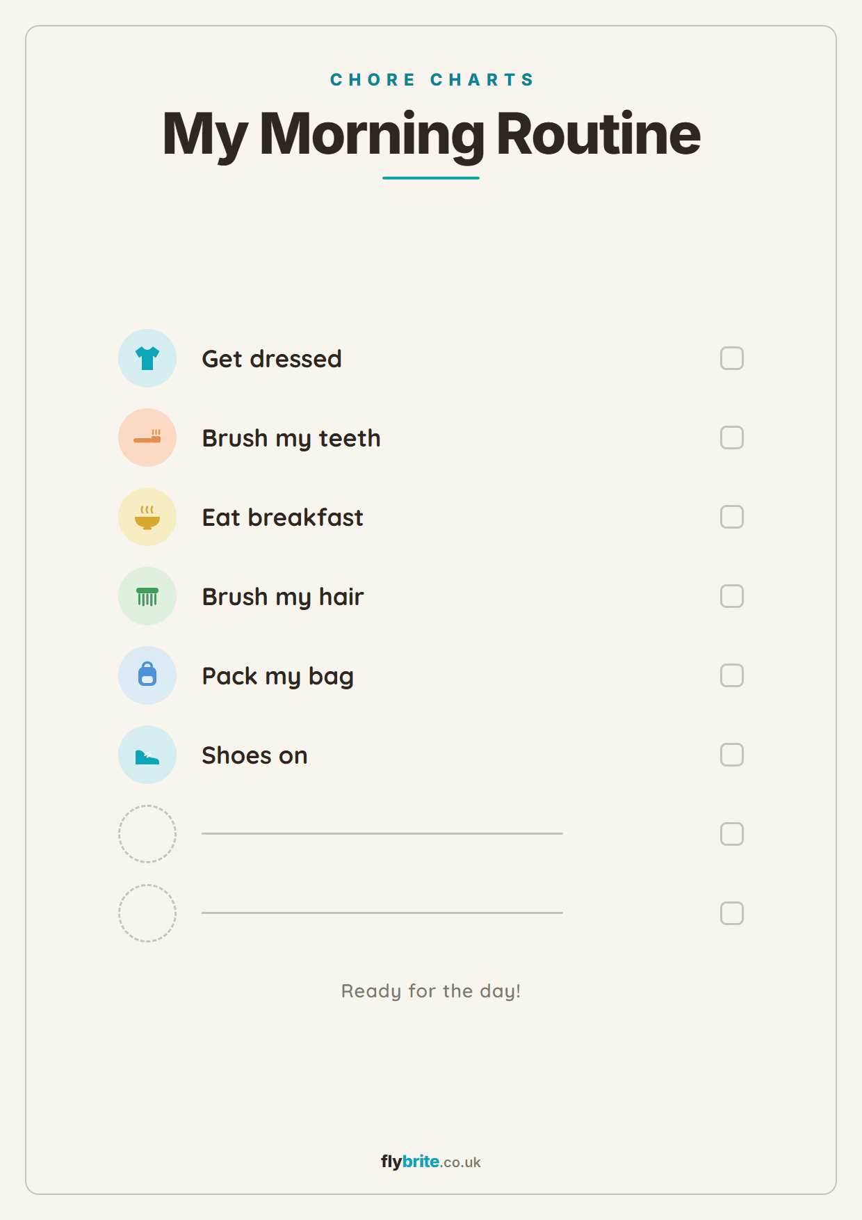 My Morning Routine printable preview