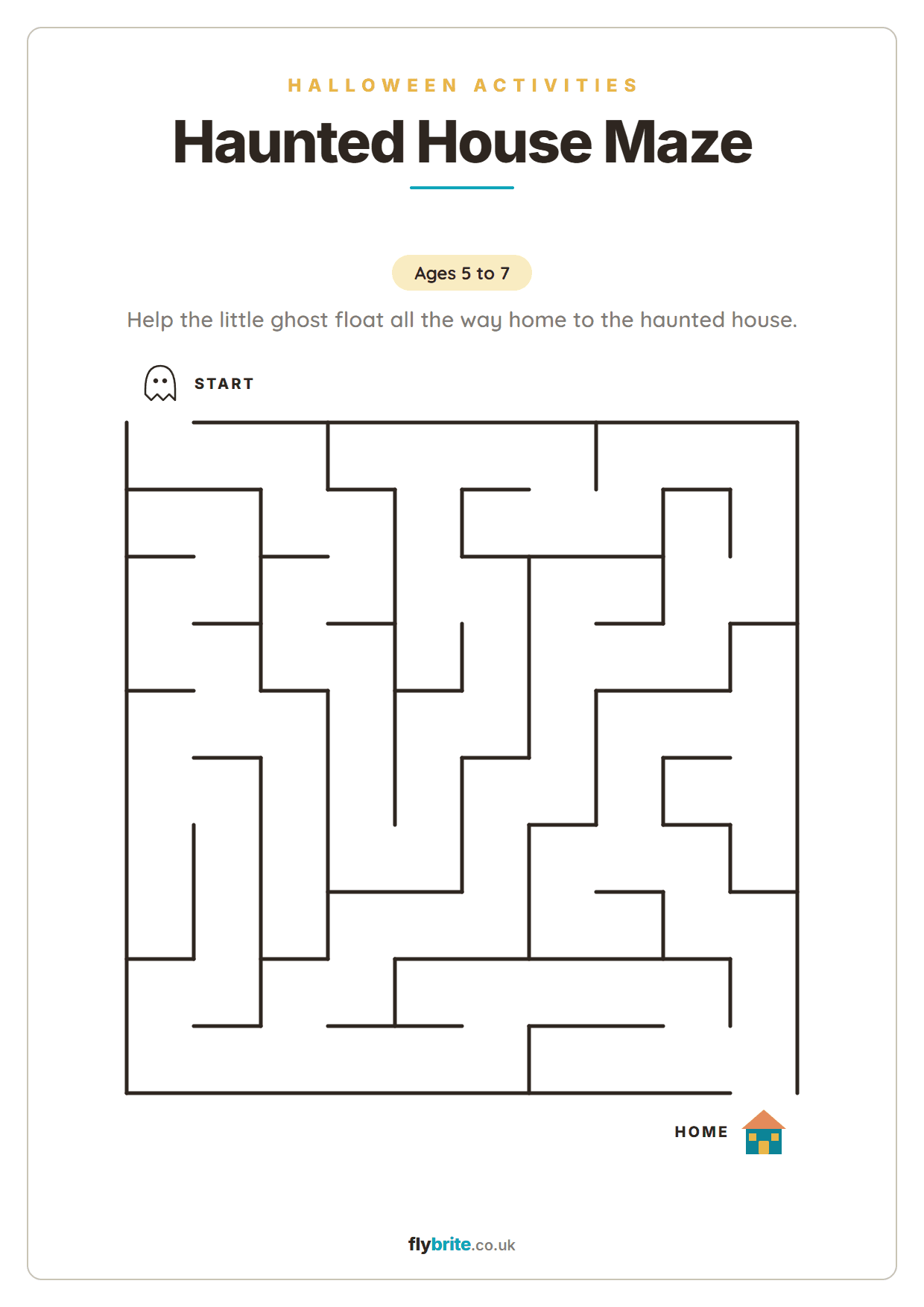 Haunted House Maze printable preview
