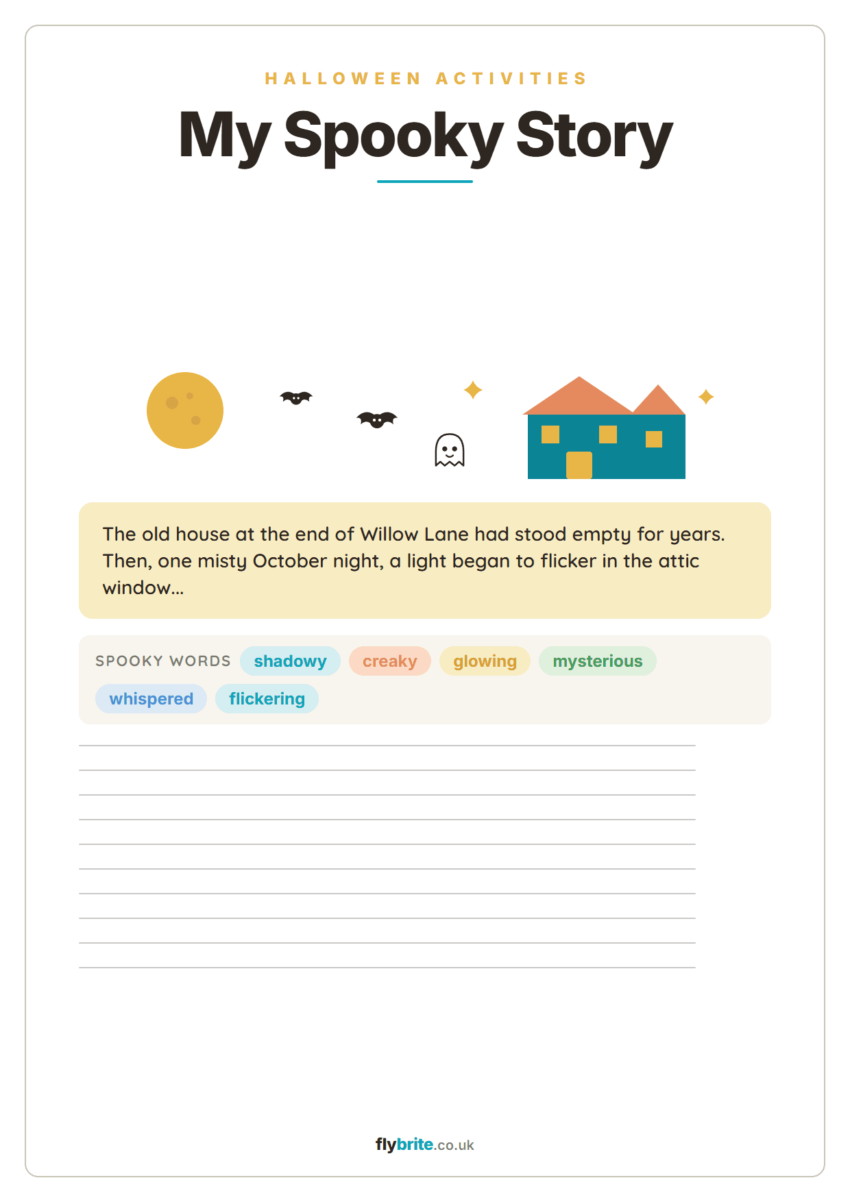 My Spooky Story printable preview