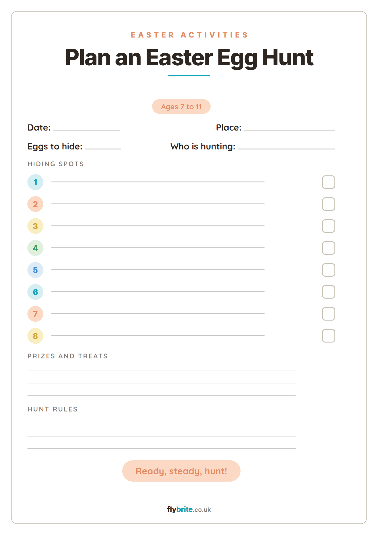 Plan an Easter Egg Hunt printable preview