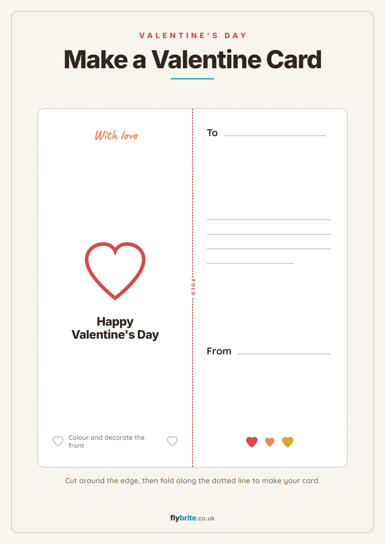 Make a Valentine Card printable preview