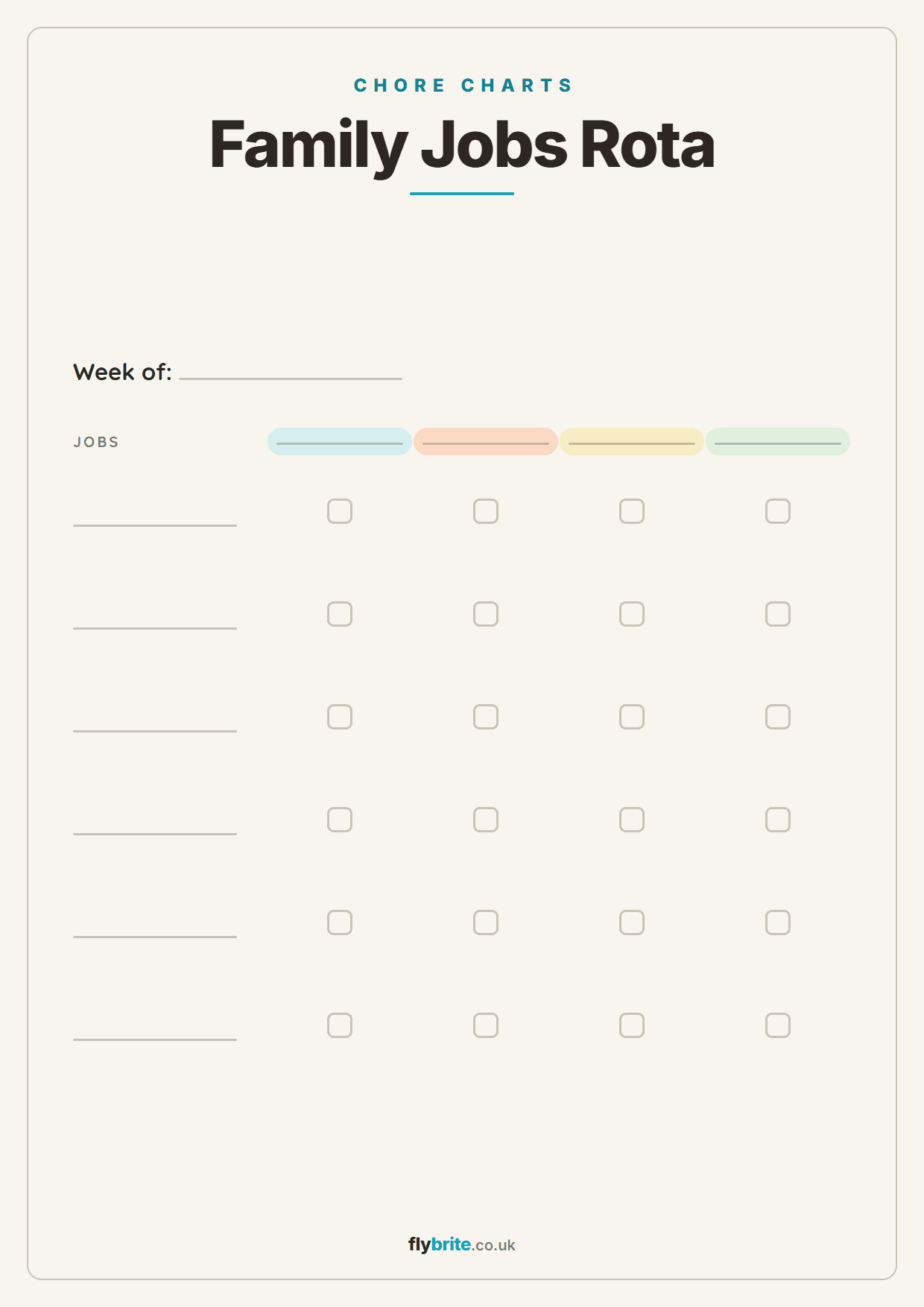 Family Jobs Rota printable preview