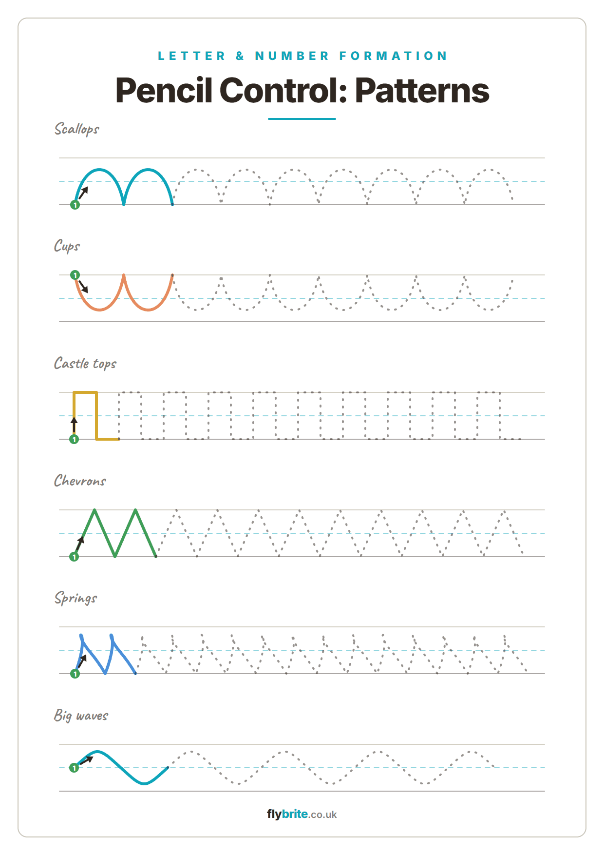 Pencil Control: Patterns printable preview