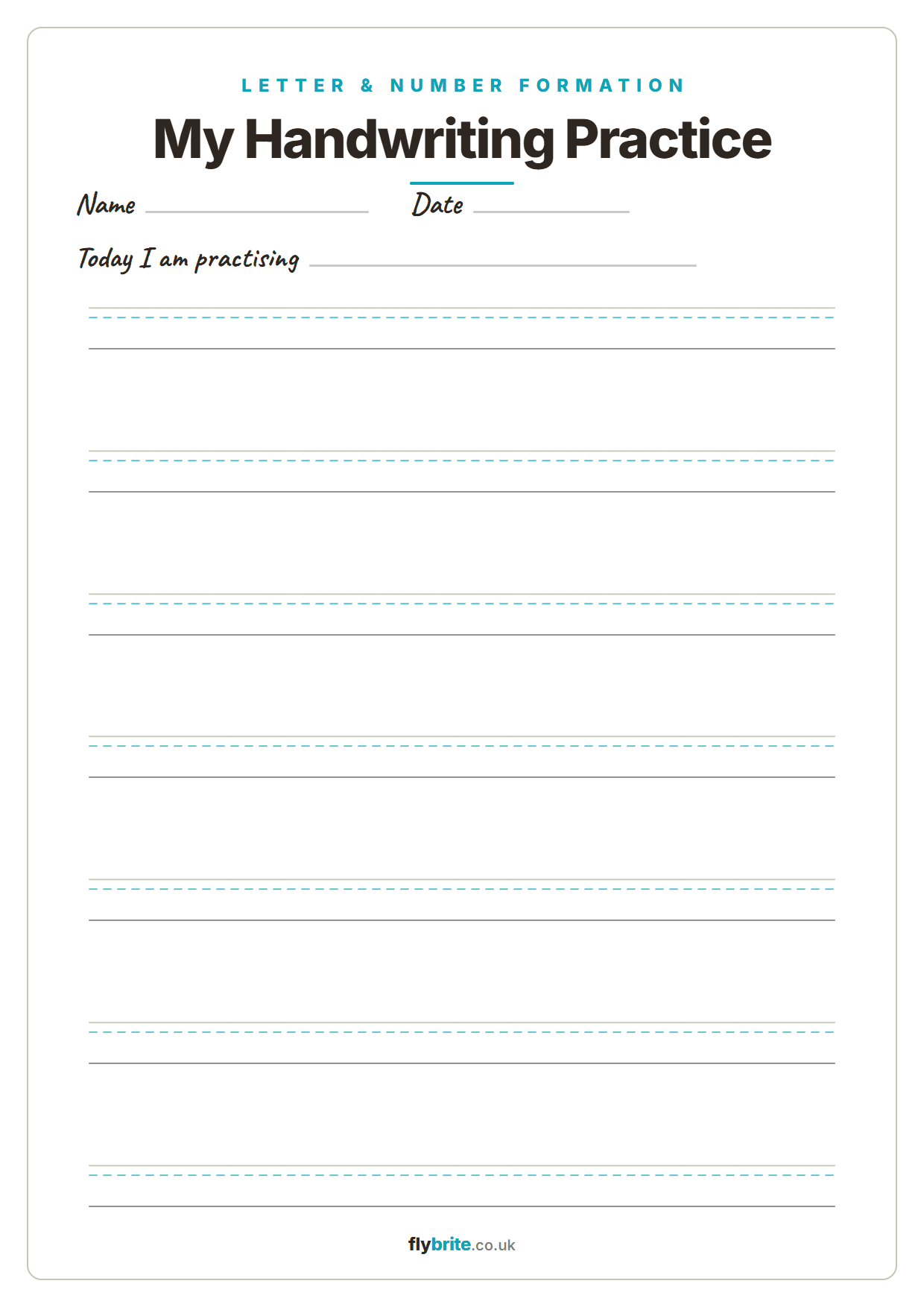My Handwriting Practice printable preview