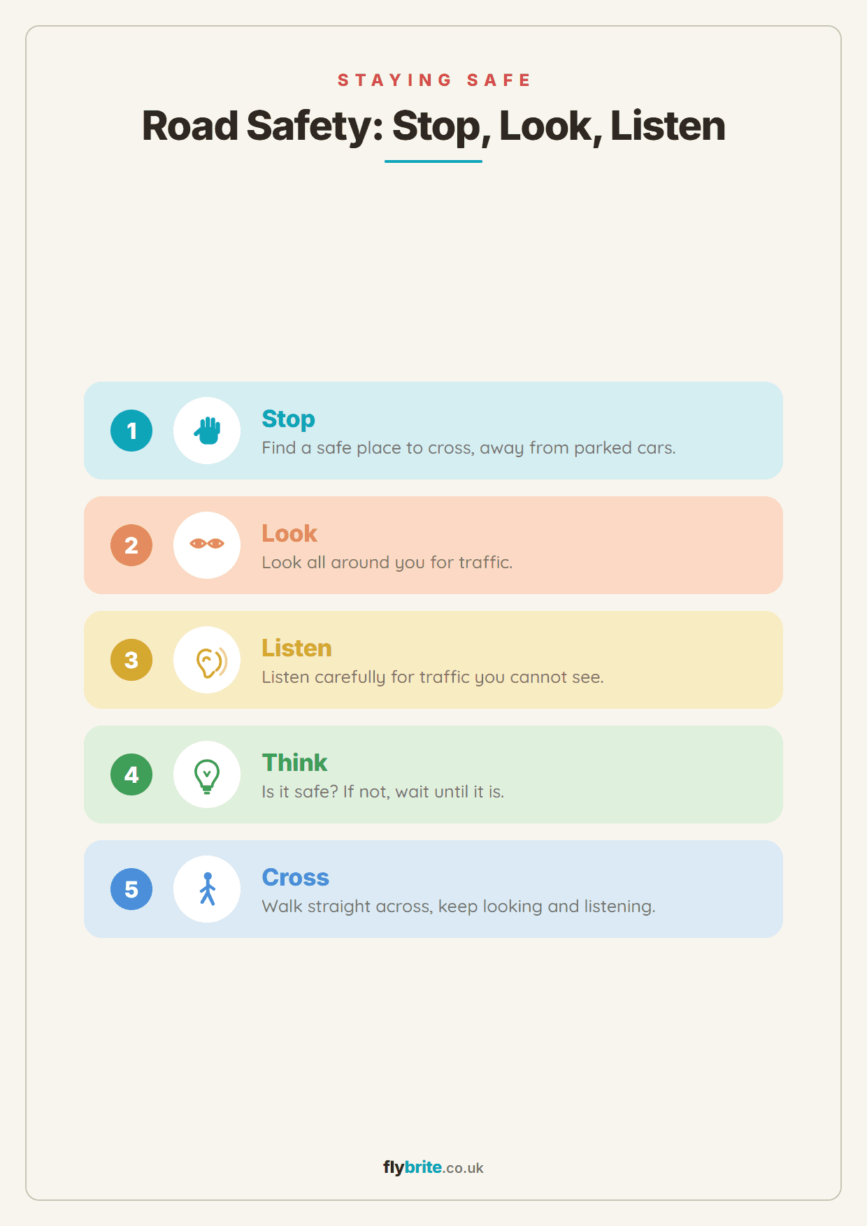 Road Safety: Stop, Look, Listen printable preview