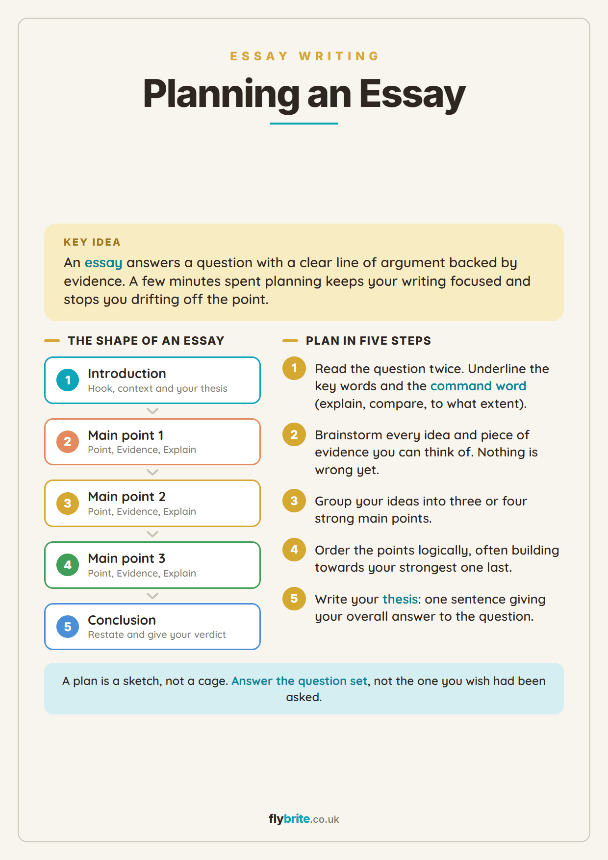 Planning an Essay printable preview