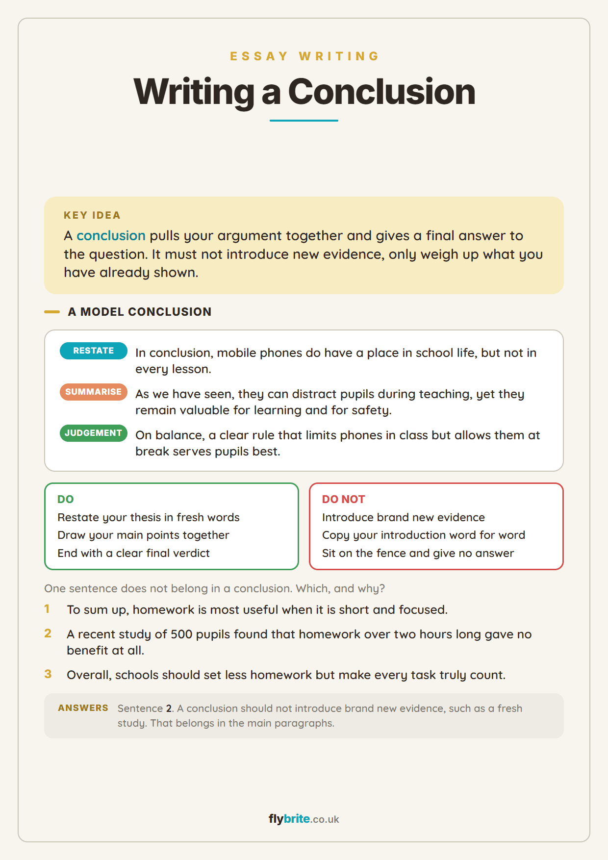 Writing a Conclusion printable preview