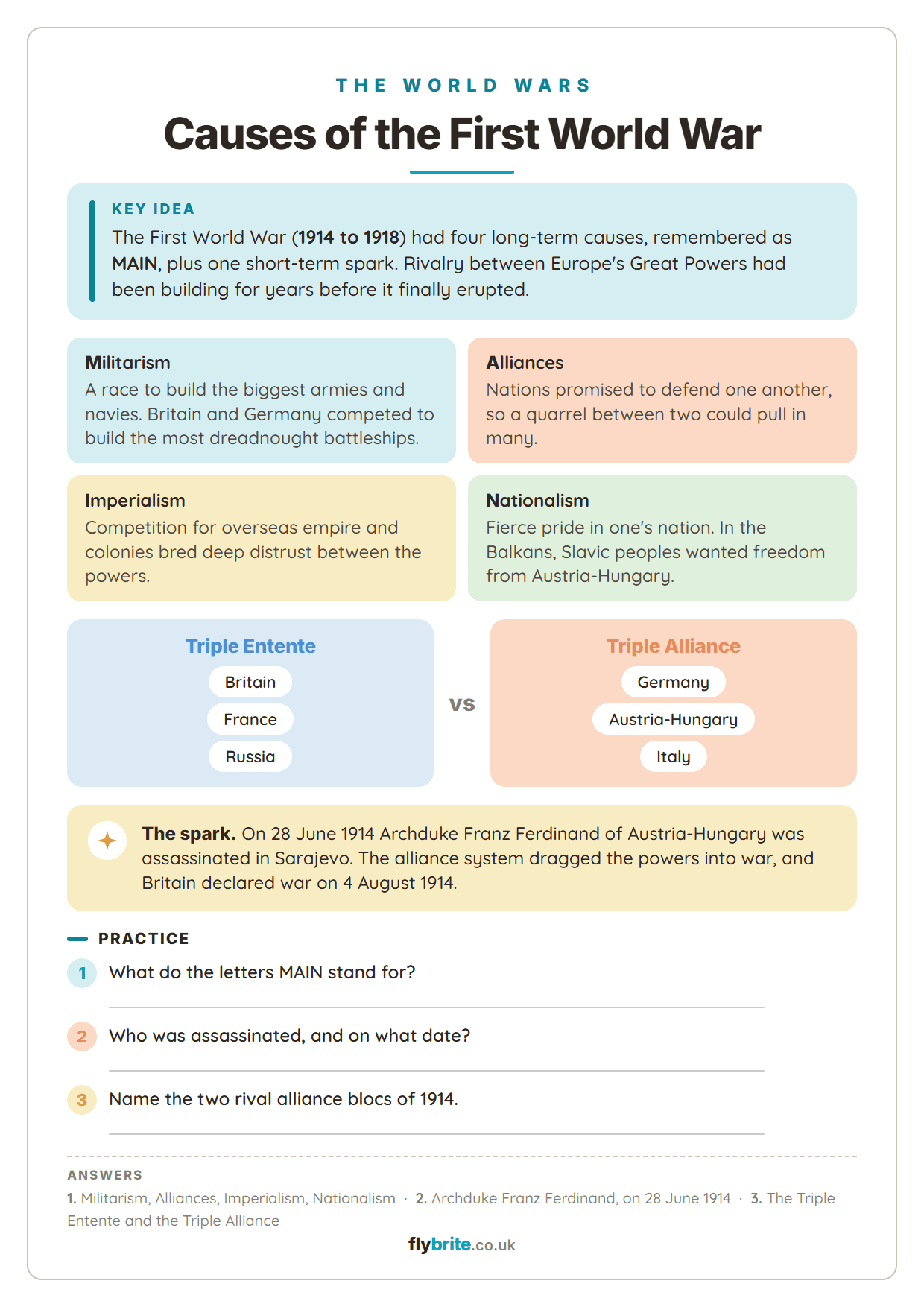 Causes of the First World War printable preview
