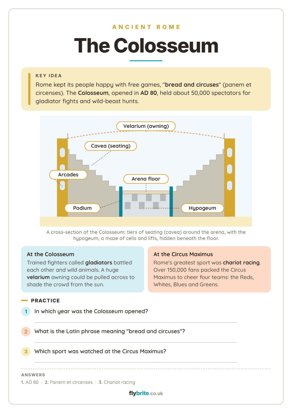 The Colosseum and entertainment printable preview