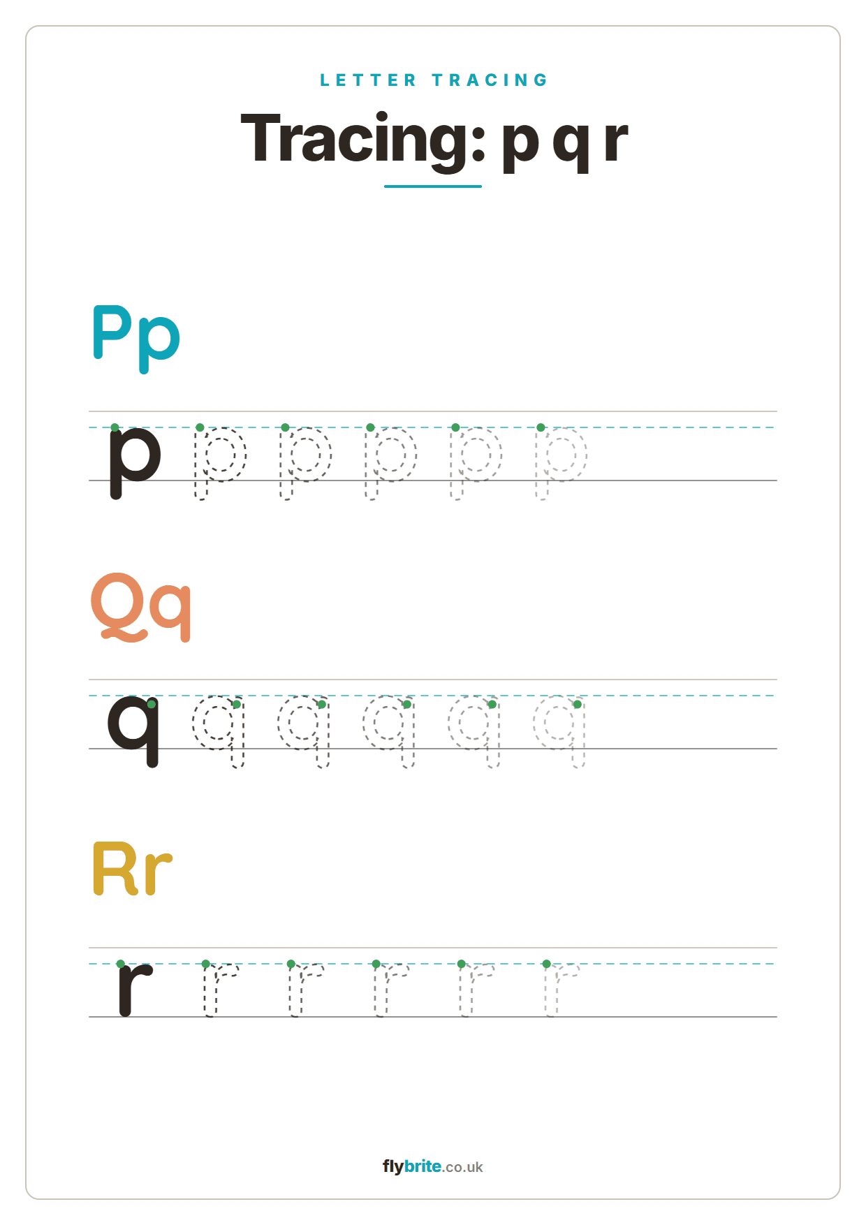 Tracing: p q r printable preview