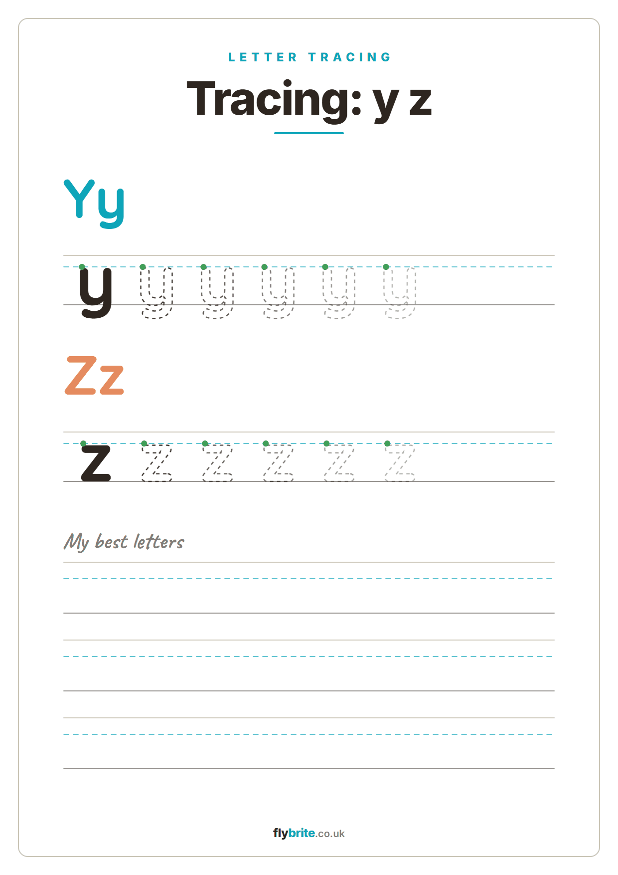 Tracing: y z printable preview